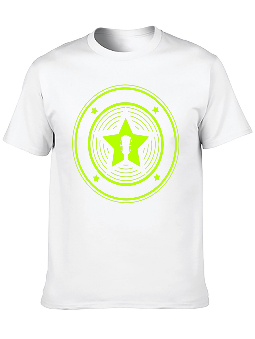 Retro Guitar Star Graphic Tee - Black