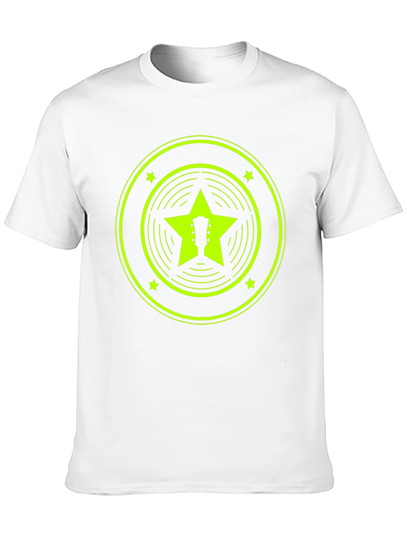 Retro Guitar Star Graphic Tee - Black