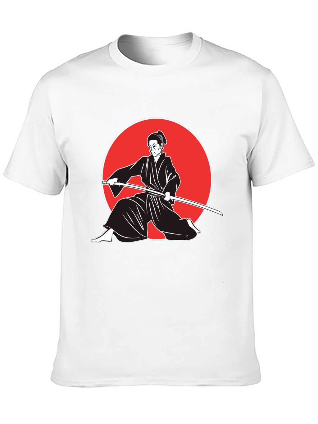 Samurai Graphic Tee - Black Cotton Martial Arts T-Shirt