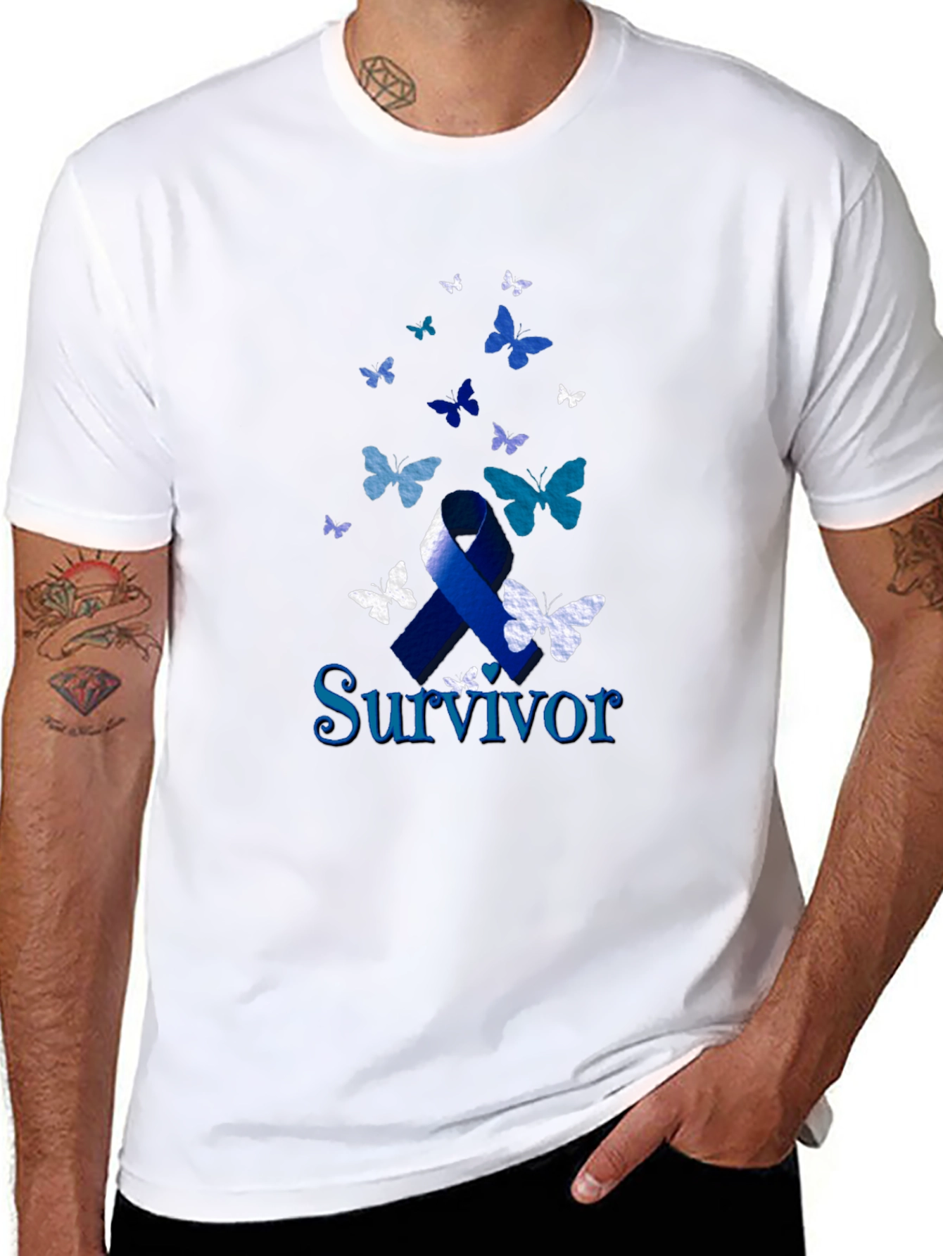 Survivor Ribbon Butterfly T-Shirt