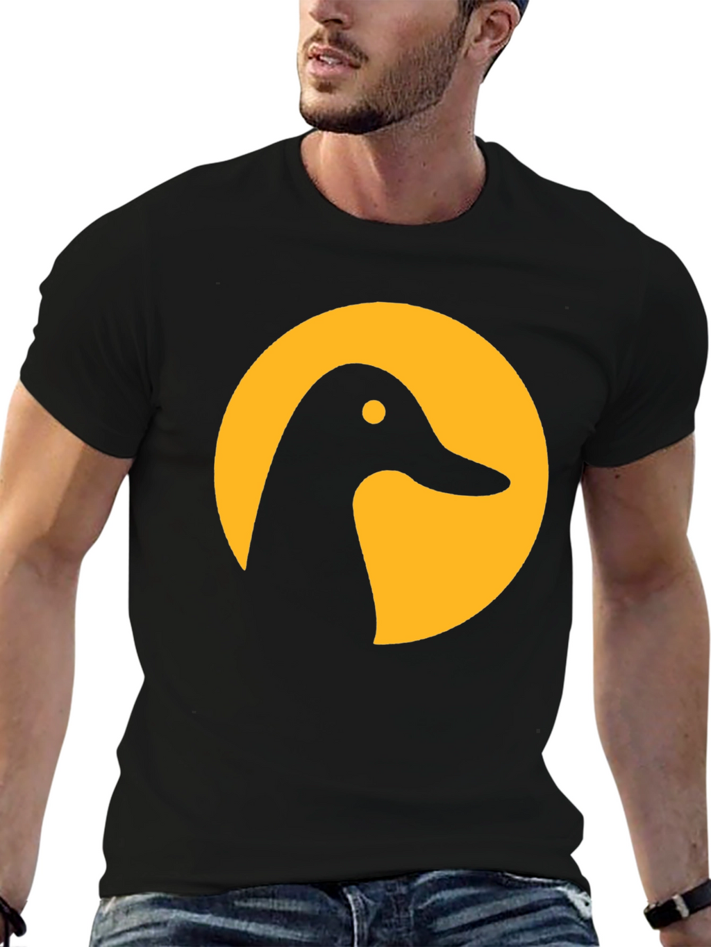 Duck Silhouette Graphic Tee - Stylish Black T-Shirt