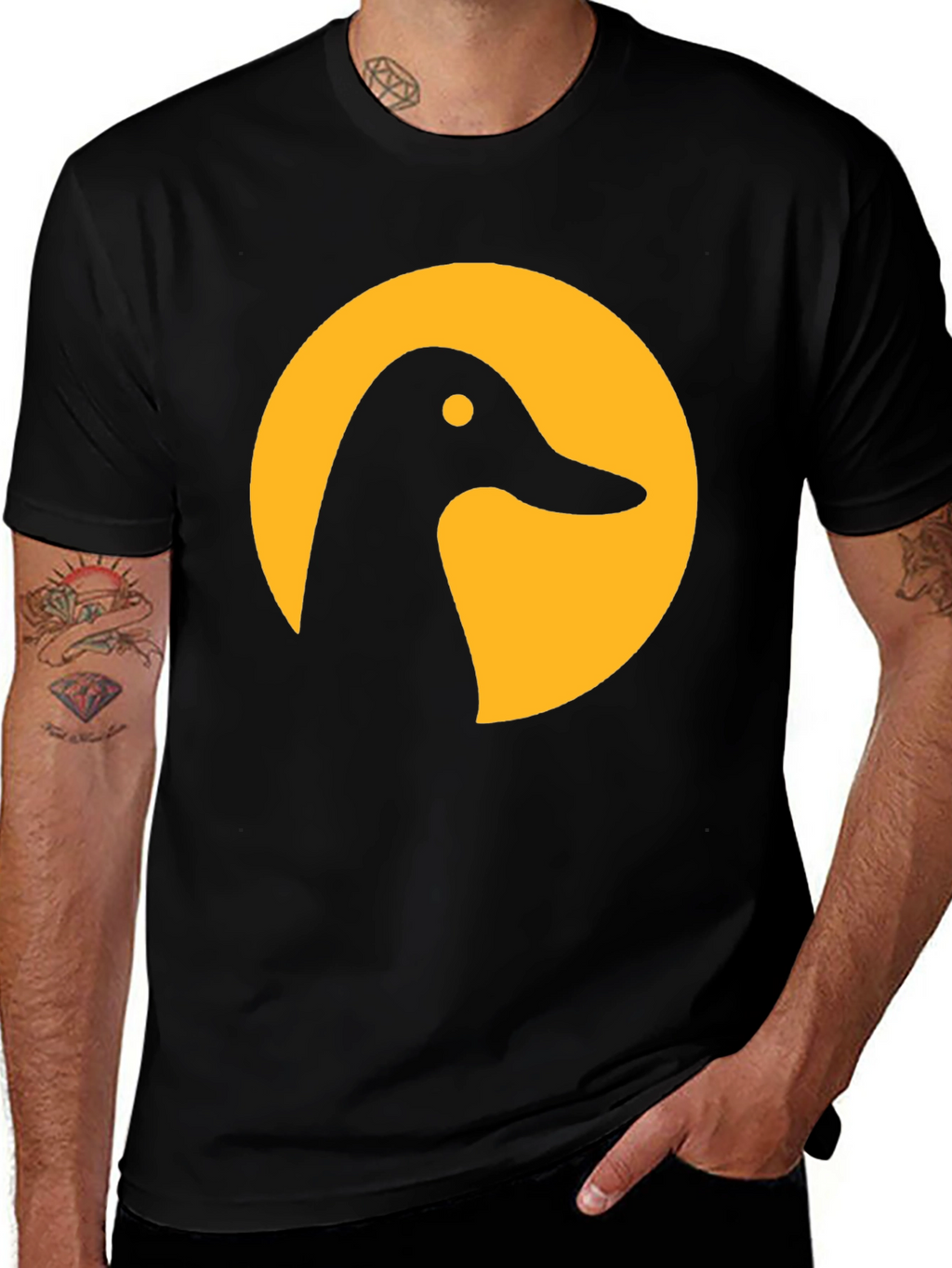 Duck Silhouette Graphic Tee - Stylish Black T-Shirt