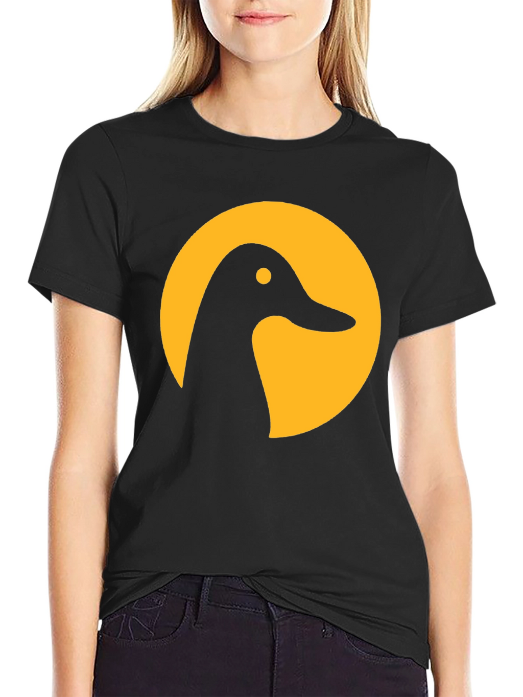 Duck Silhouette Graphic Tee - Stylish Black T-Shirt