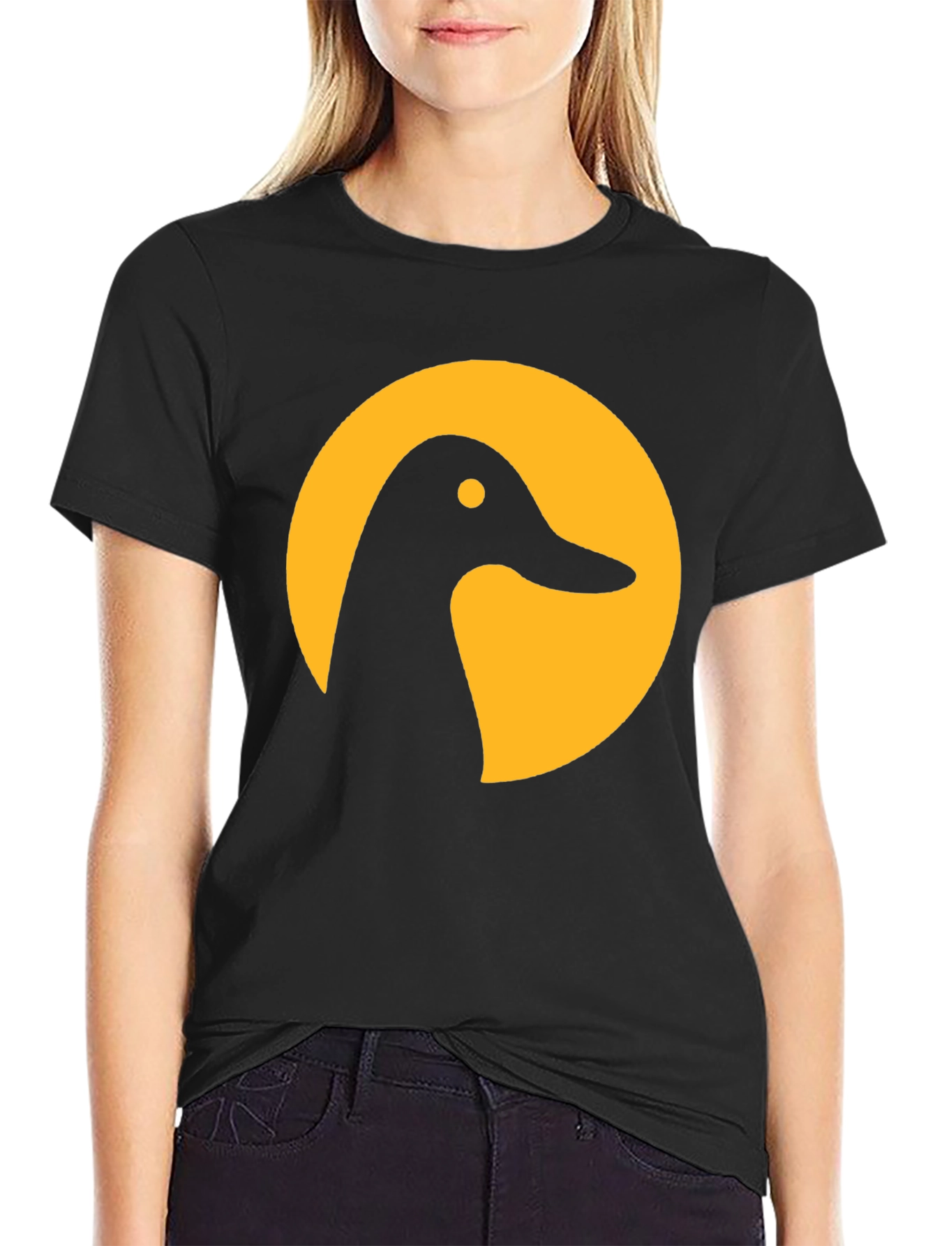 Duck Silhouette Graphic Tee - Stylish Black T-Shirt