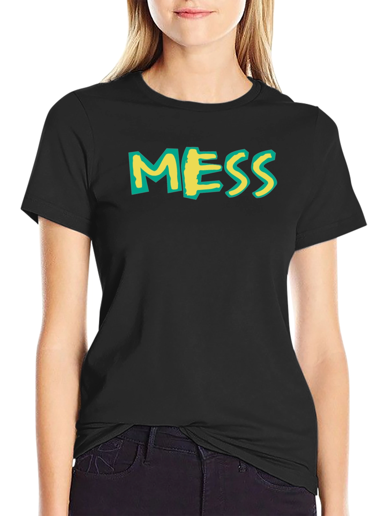MESS Graphic Tee - Casual Black T-Shirt