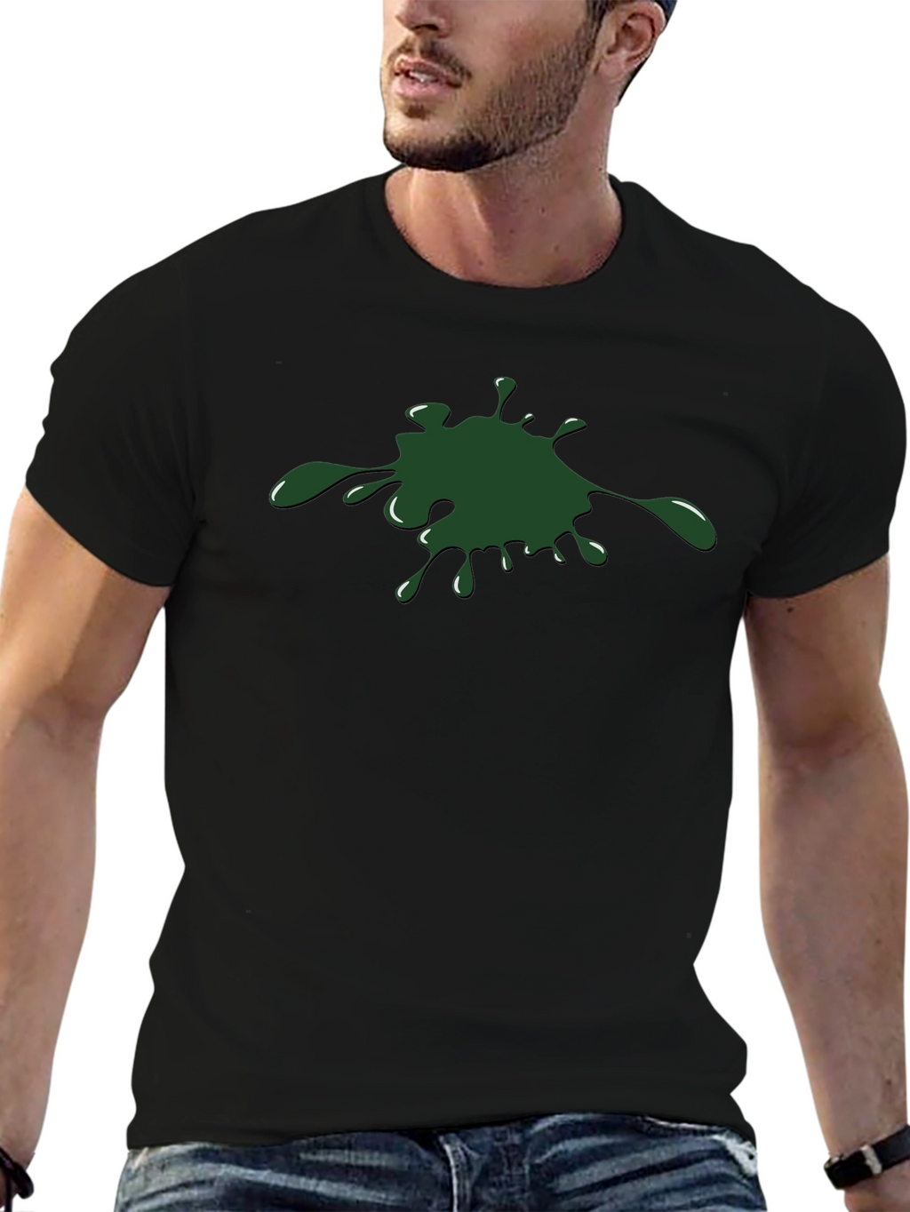Green Splatter Graphic T-Shirt