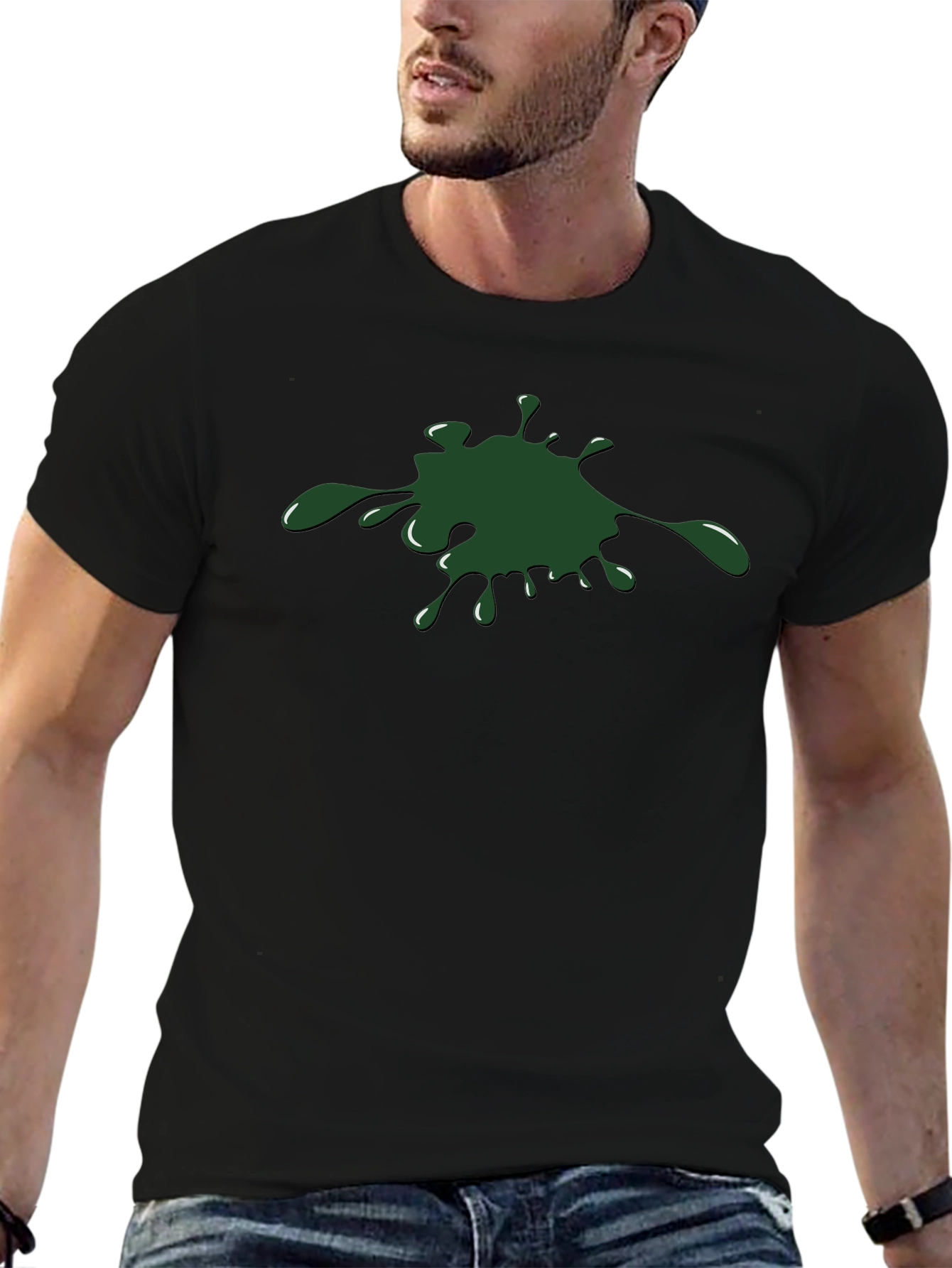 Green Splatter Graphic T-Shirt