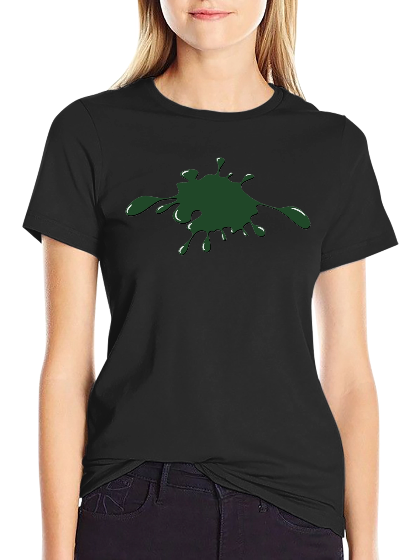 Green Splatter Graphic T-Shirt