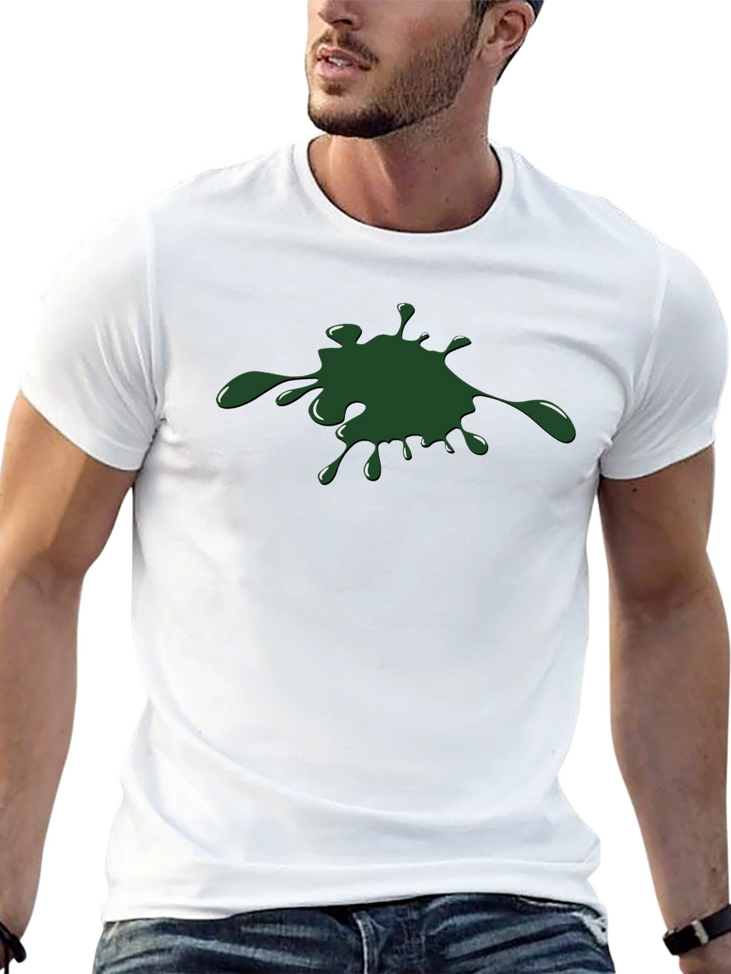 Green Splatter Graphic T-Shirt
