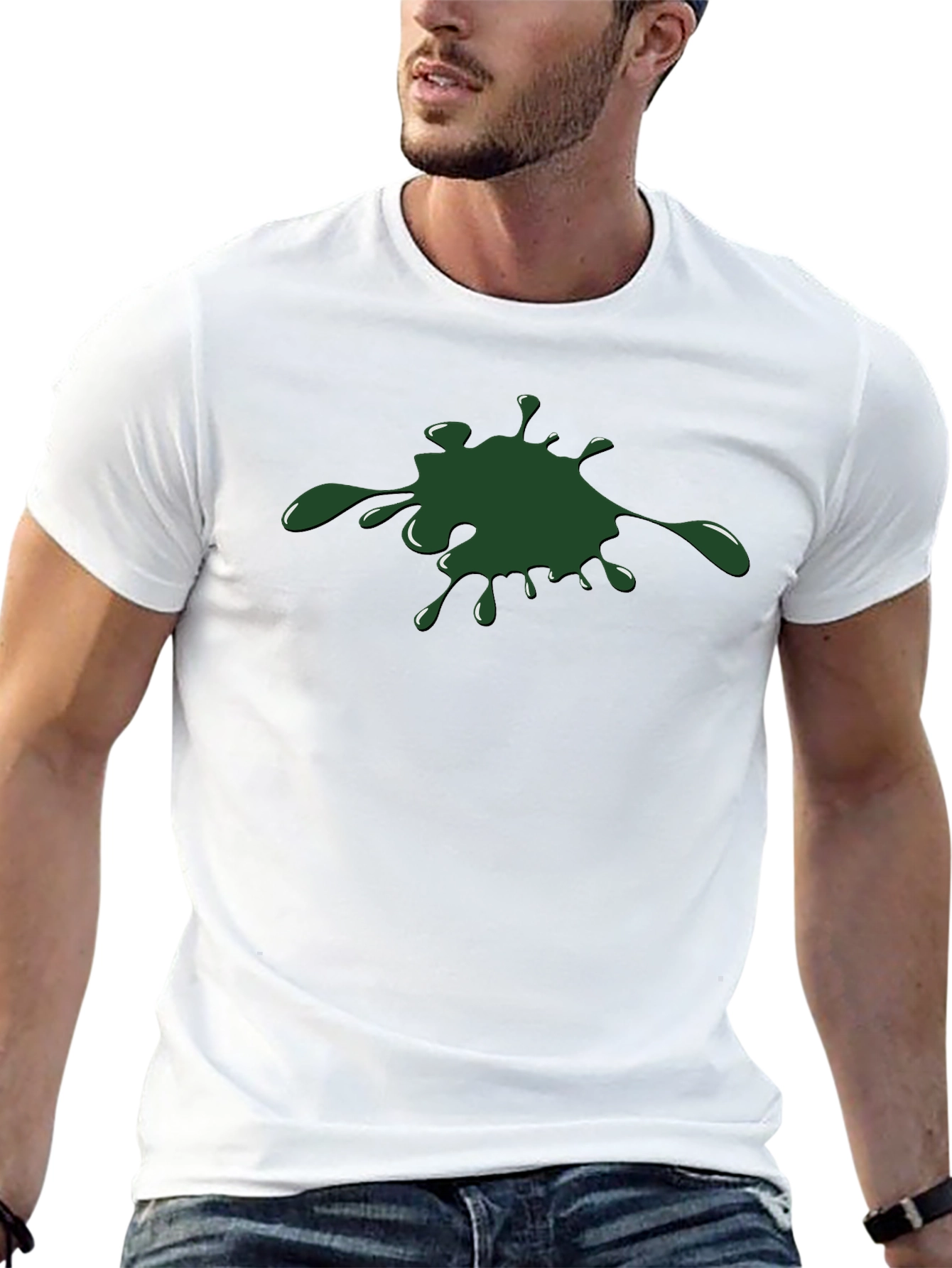 Green Splatter Graphic T-Shirt