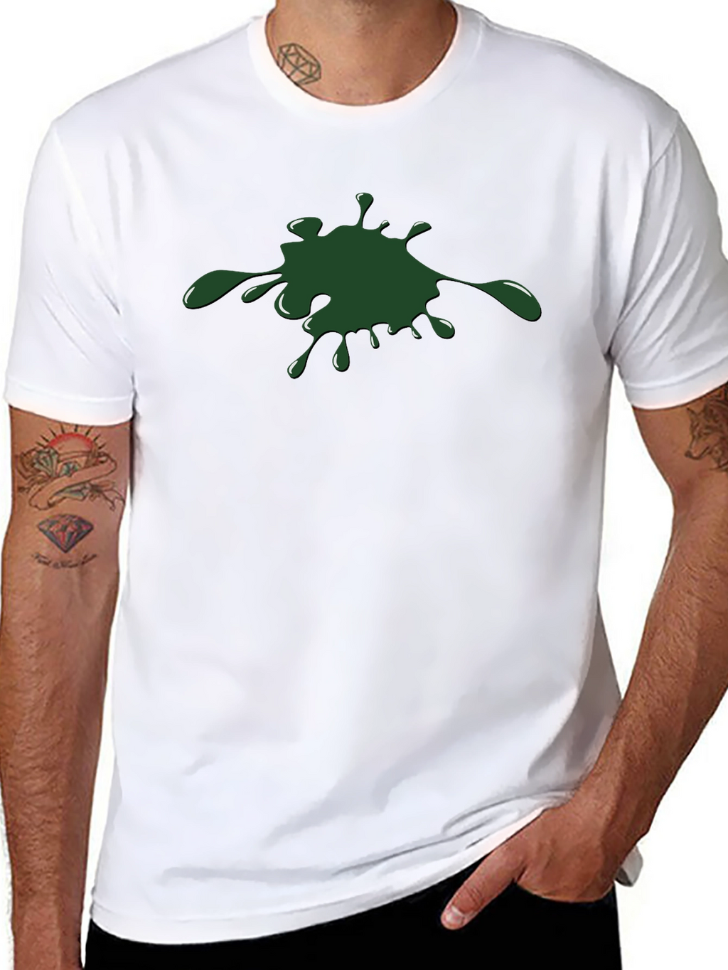 Green Splatter Graphic T-Shirt
