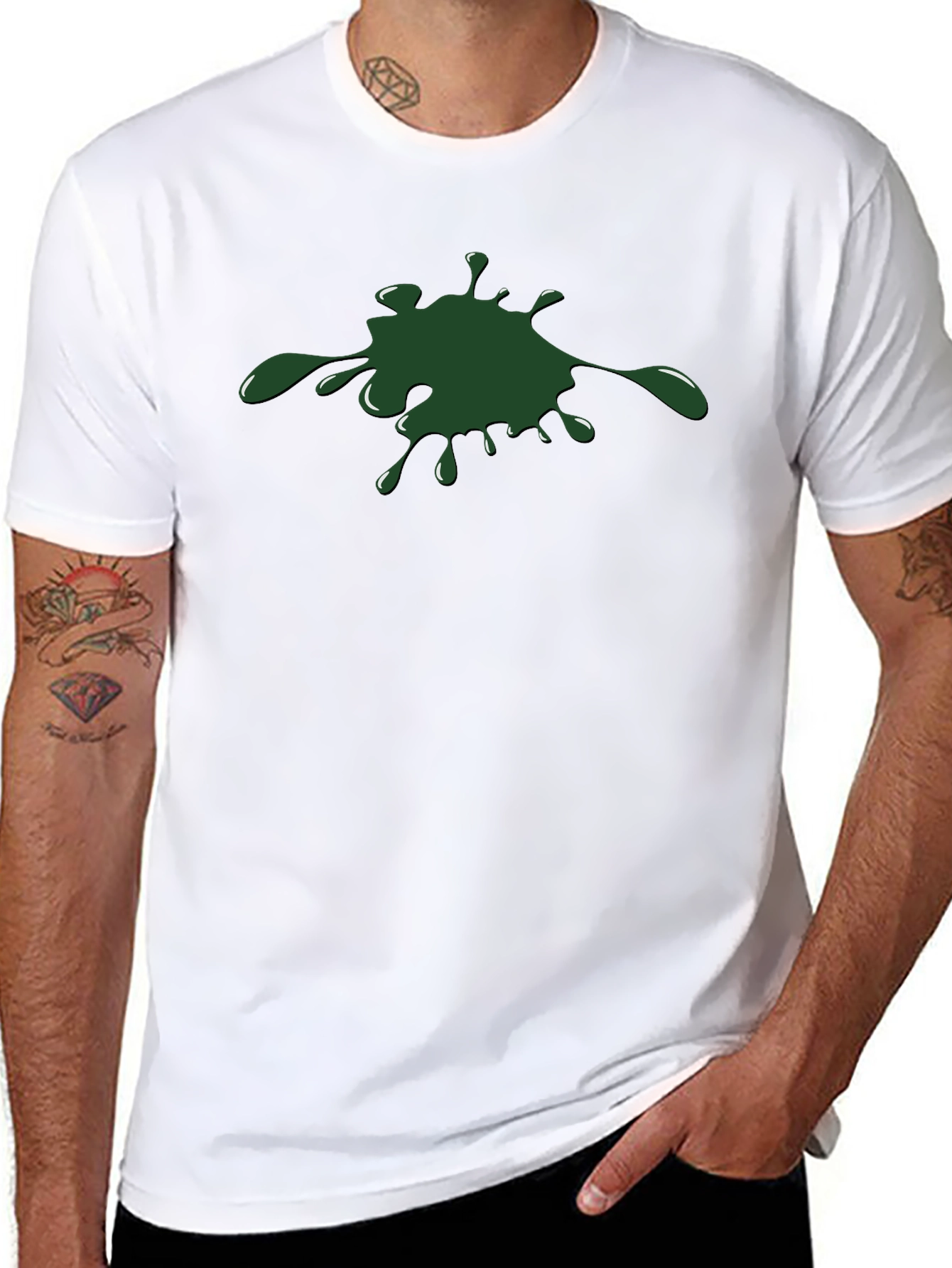 Green Splatter Graphic T-Shirt