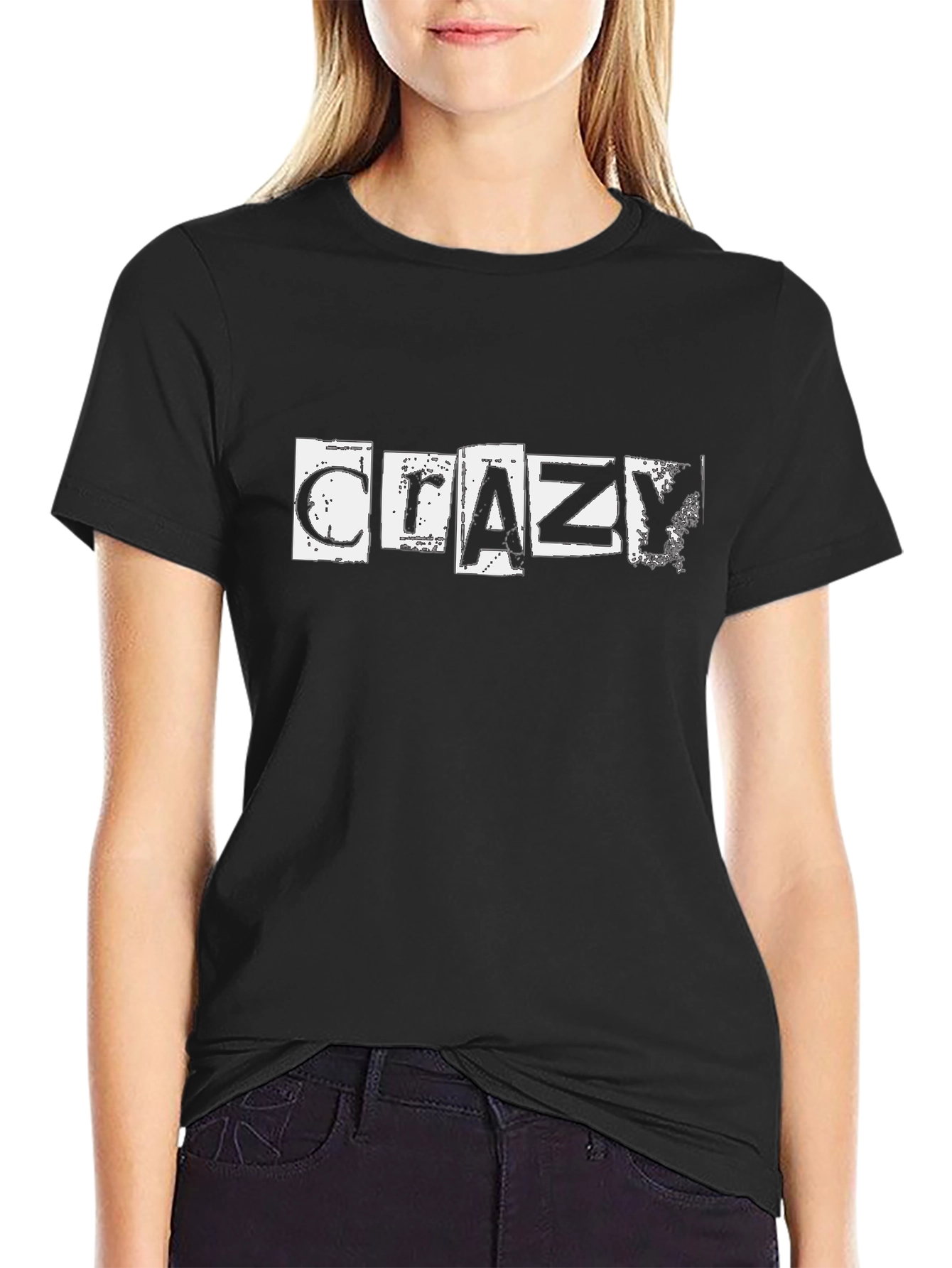 Crazy Graphic Black Tee - Casual Comfort