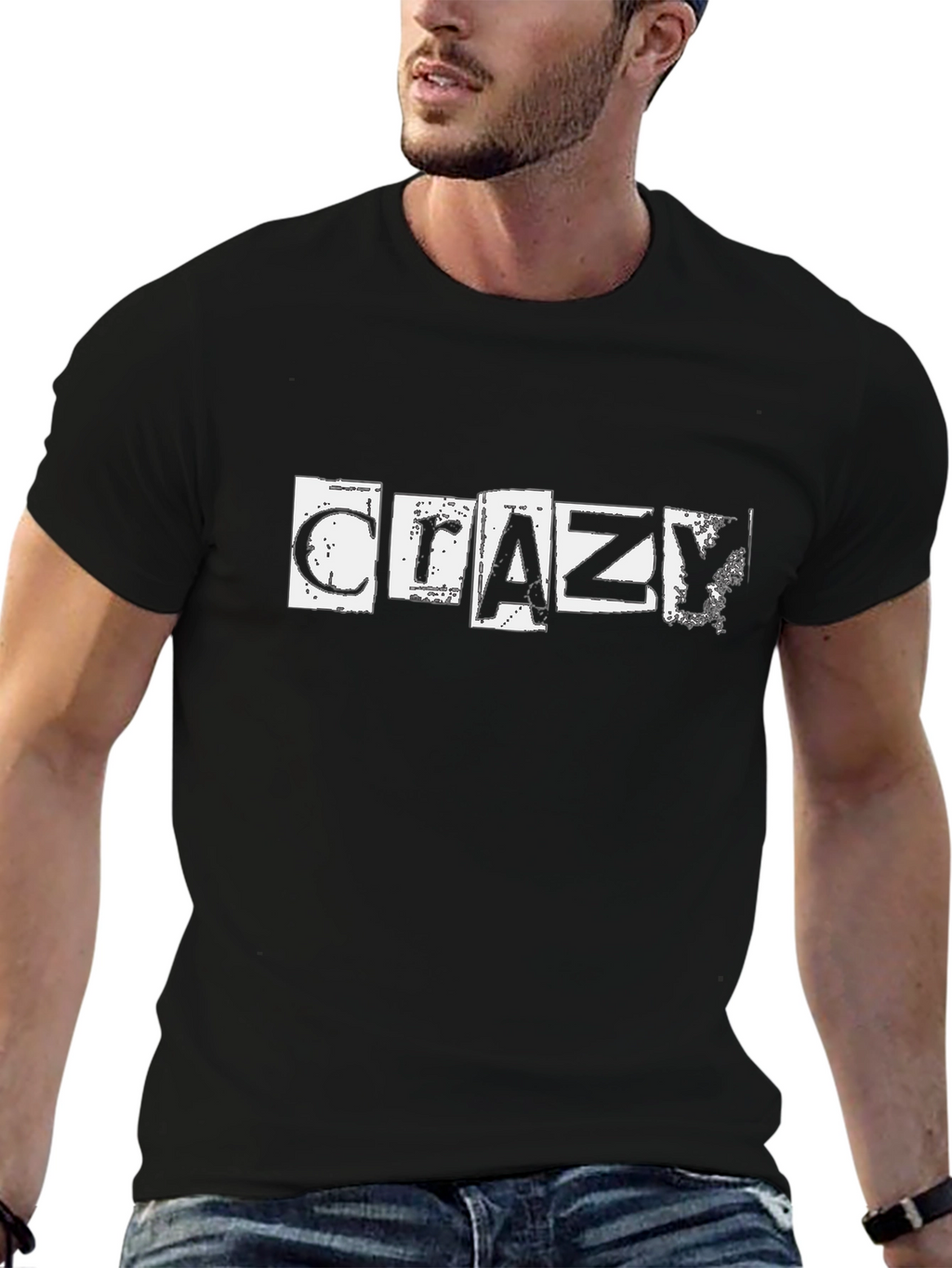 Crazy Graphic Black Tee - Casual Comfort