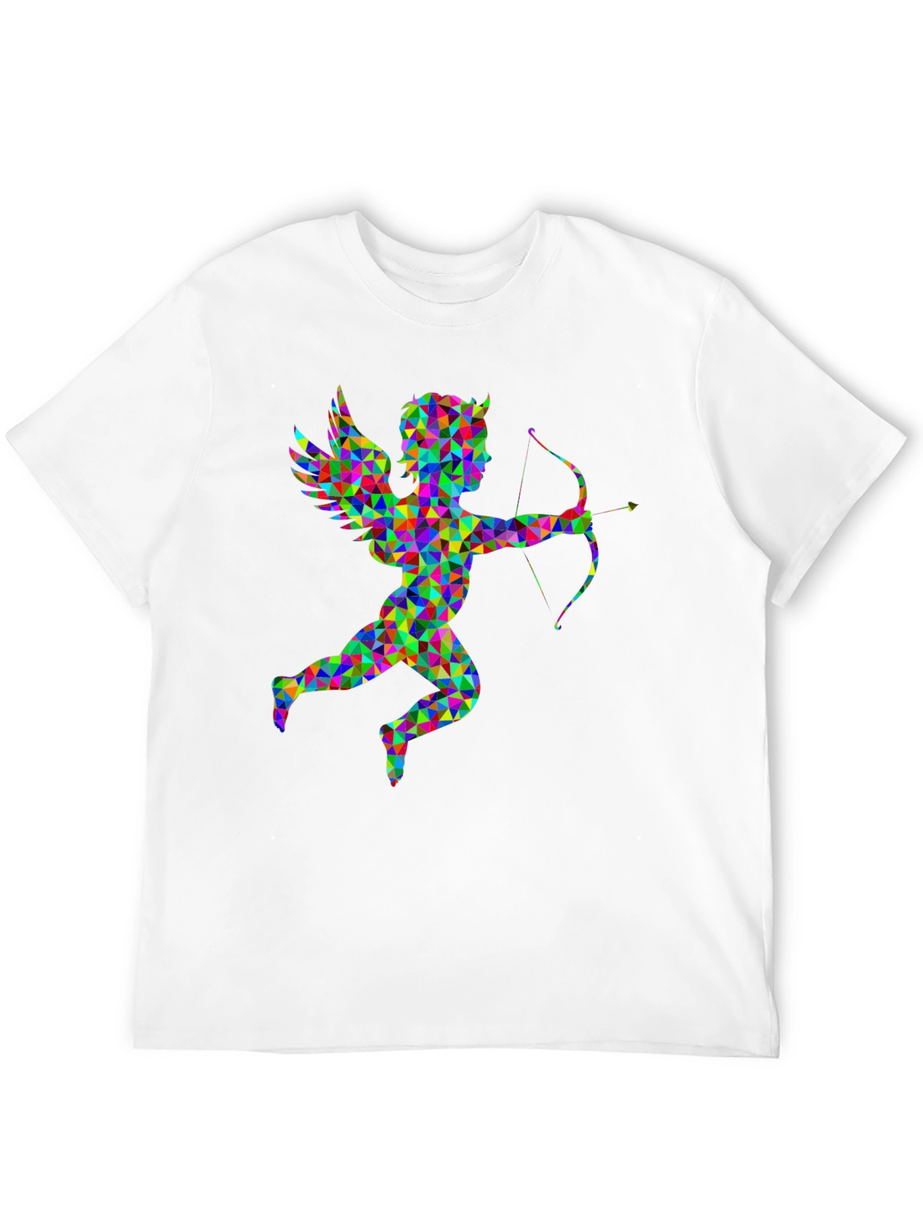 Geometric Cupid Graphic Black T-Shirt