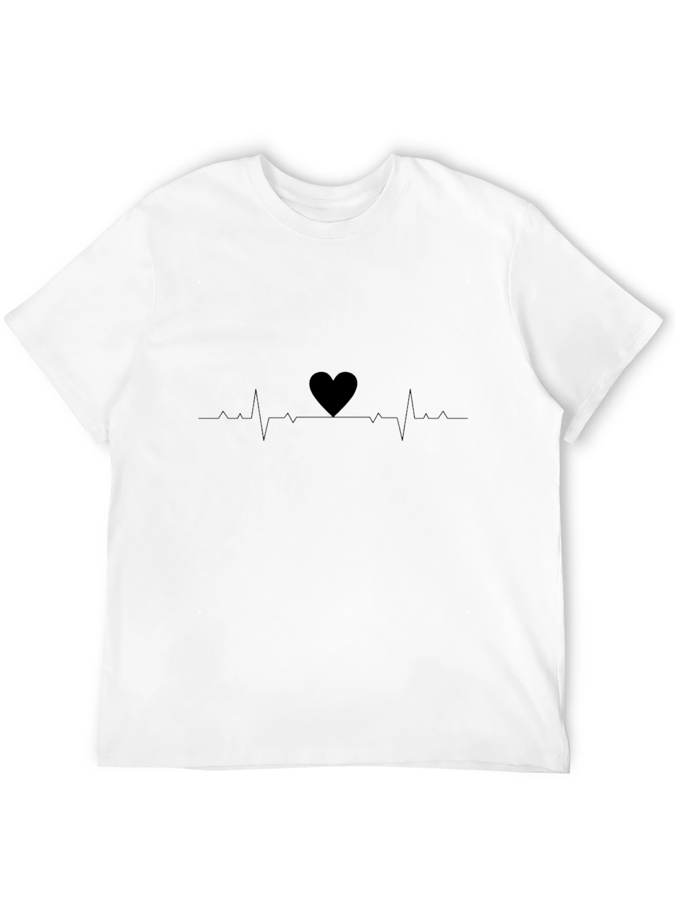 Heartbeat Graphic Tee - Stylish Black T-Shirt