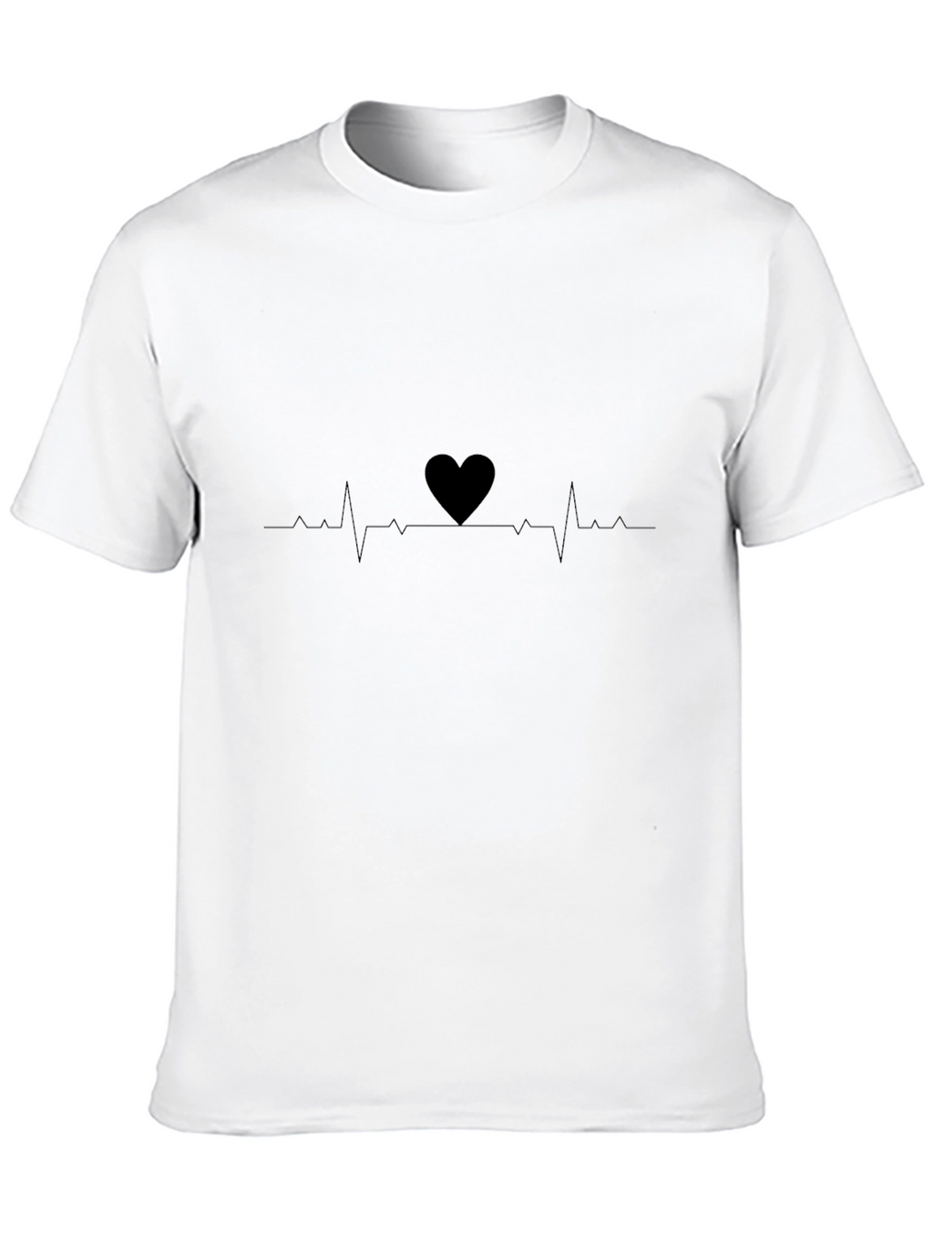 Heartbeat Graphic Tee - Stylish Black T-Shirt