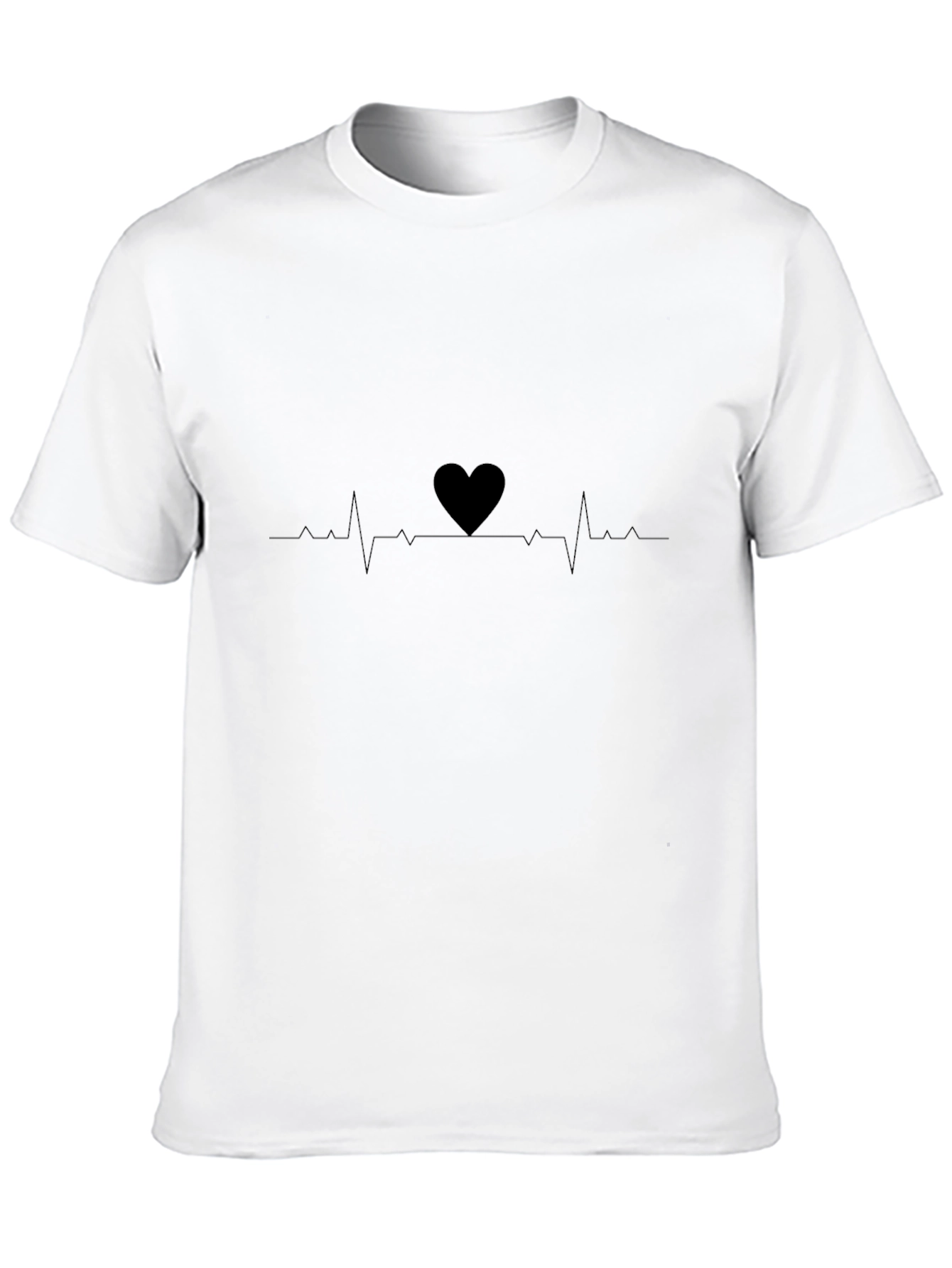 Heartbeat Graphic Tee - Stylish Black T-Shirt