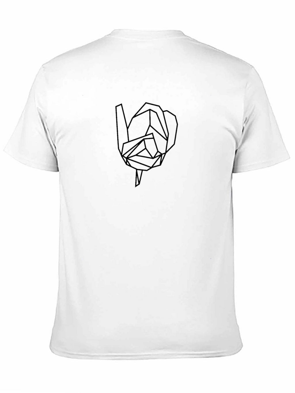 Geometric Rose Graphic Tee - Modern Black T-Shirt