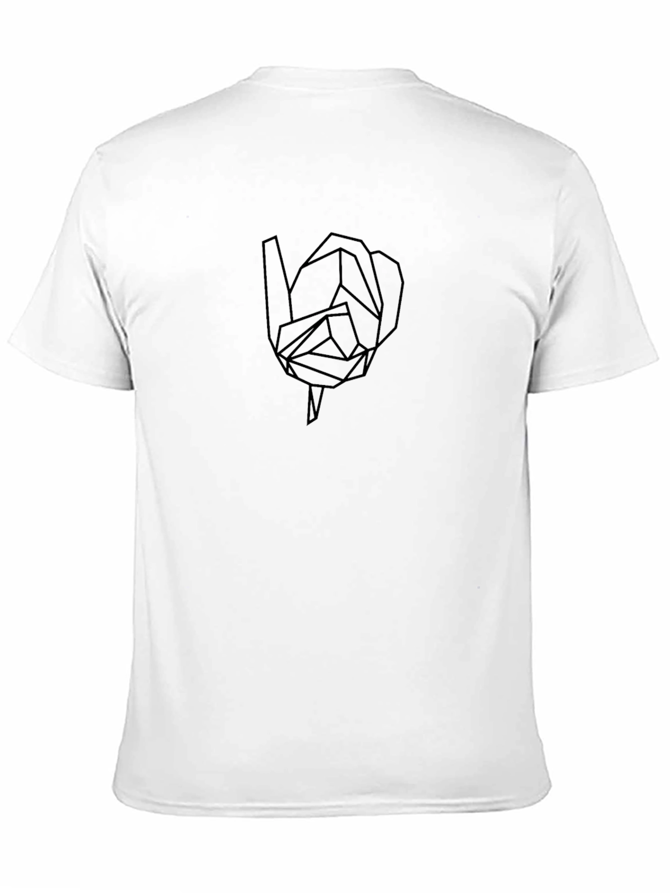 Geometric Rose Graphic Tee - Modern Black T-Shirt