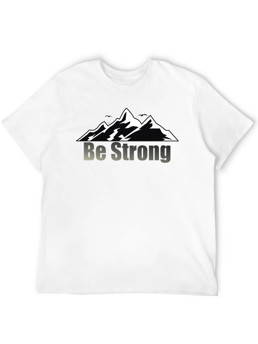 Be Strong Mountain Graphic Black T-Shirt