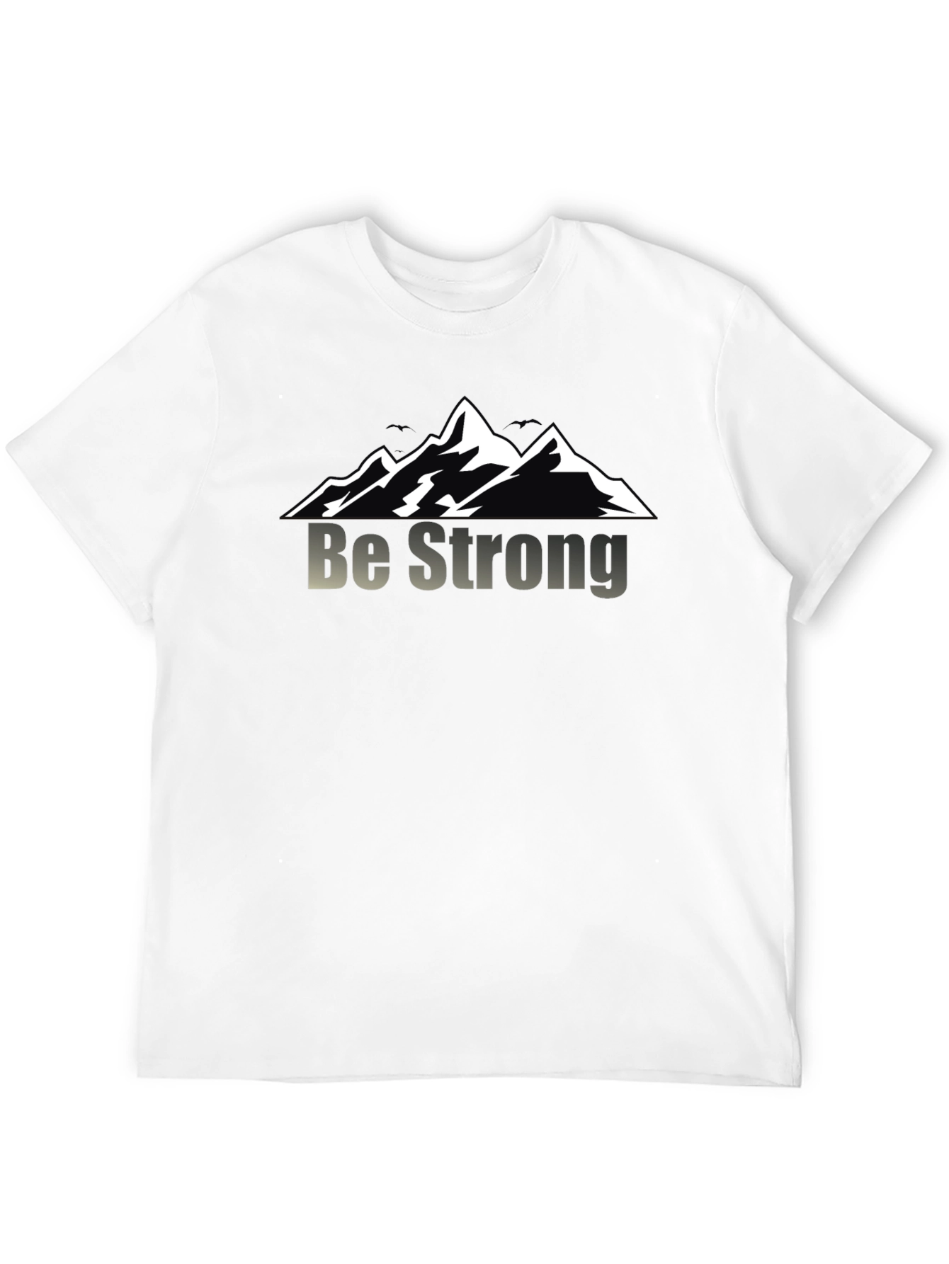 Be Strong Mountain Graphic Black T-Shirt