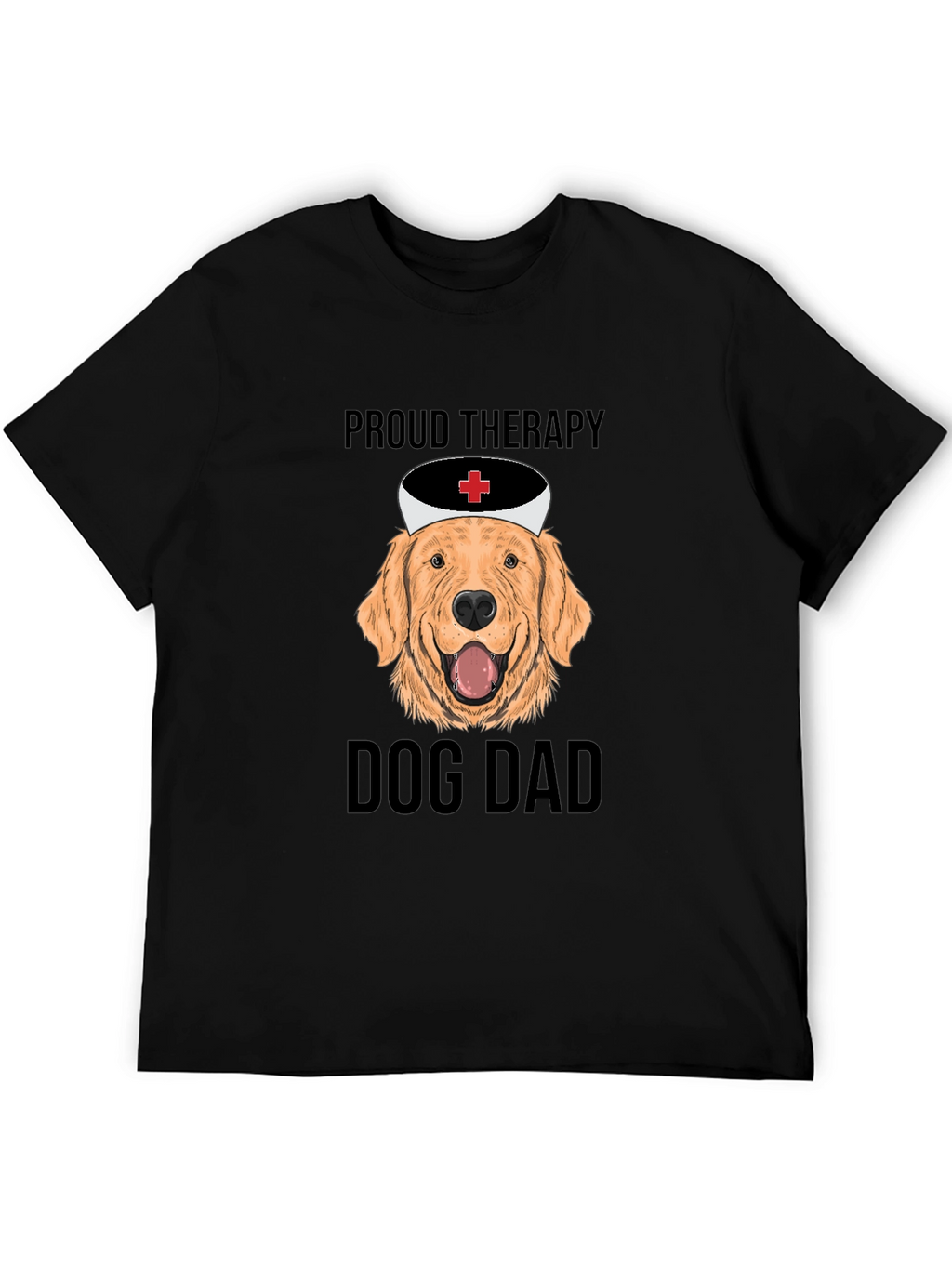Proud Therapy Dog Dad T-Shirt - Golden Retriever