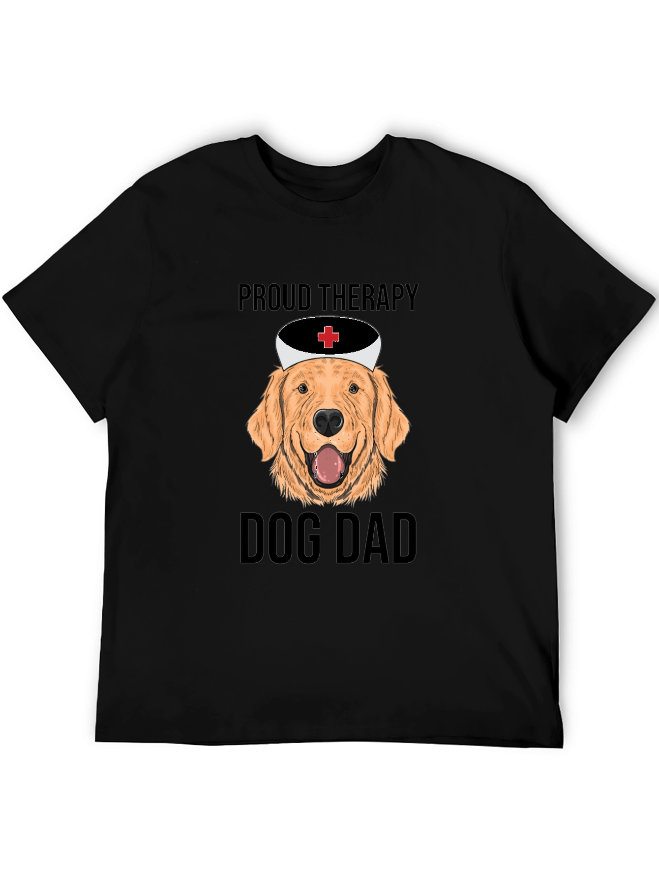 Proud Therapy Dog Dad T-Shirt - Golden Retriever