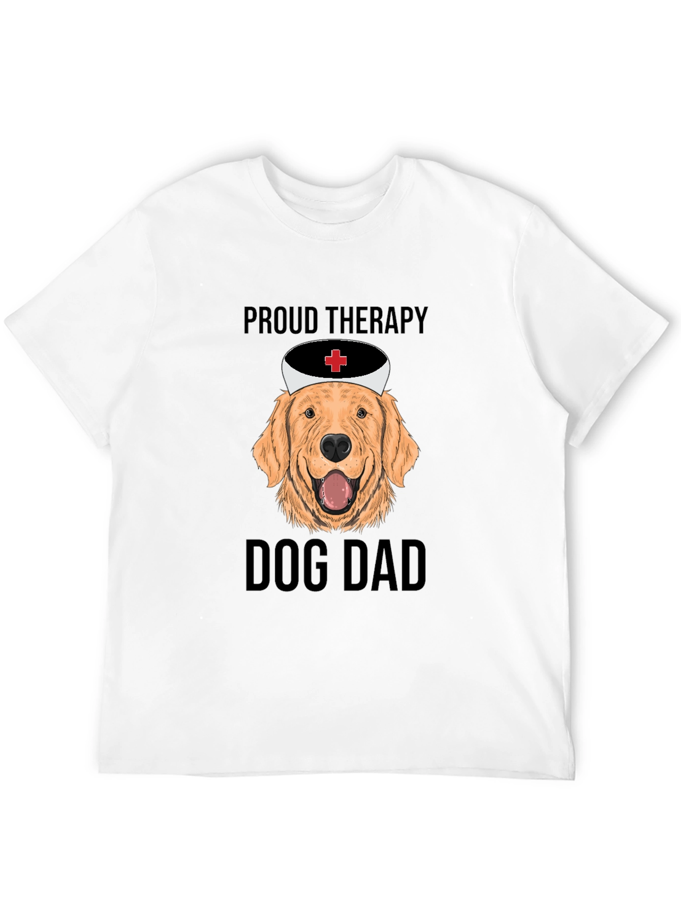 Proud Therapy Dog Dad T-Shirt - Golden Retriever