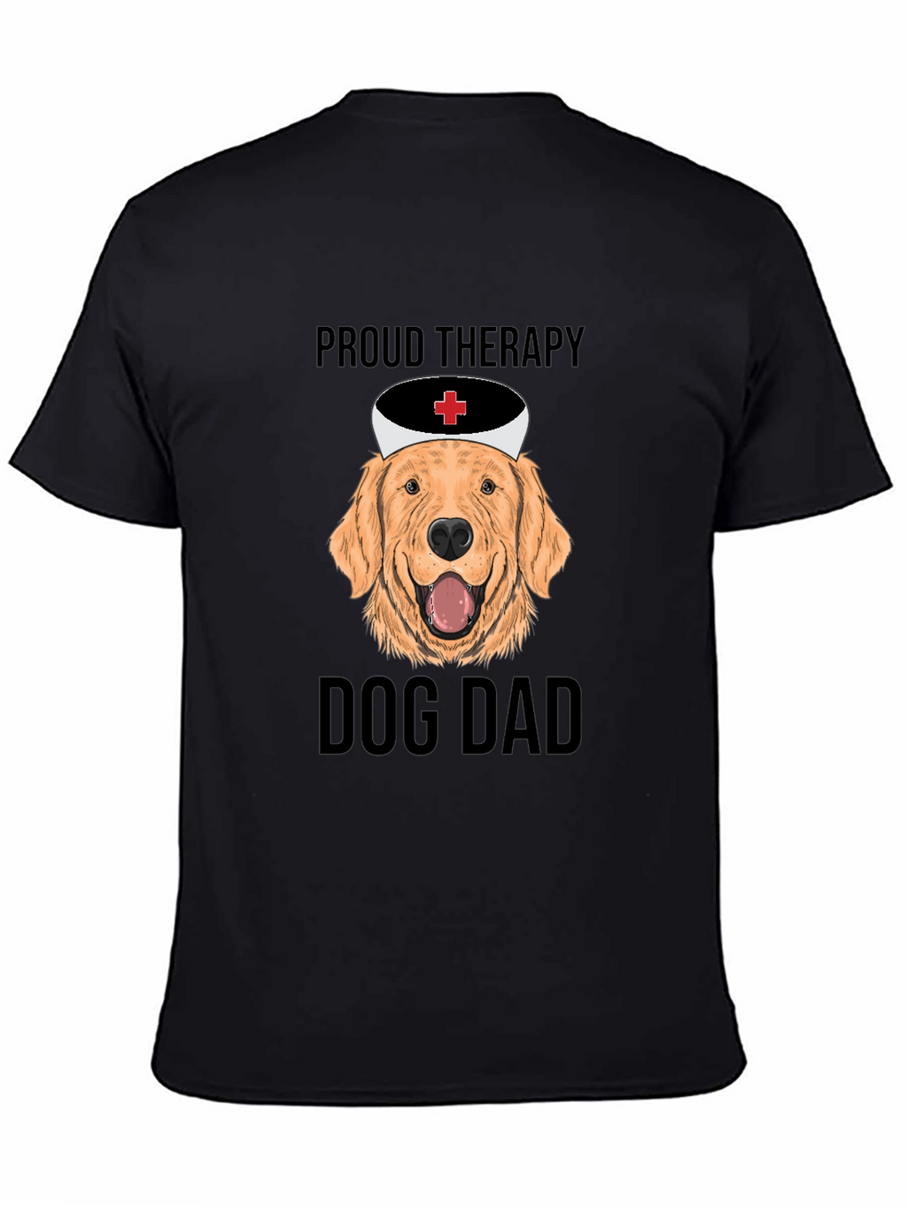 Proud Therapy Dog Dad T-Shirt - Golden Retriever