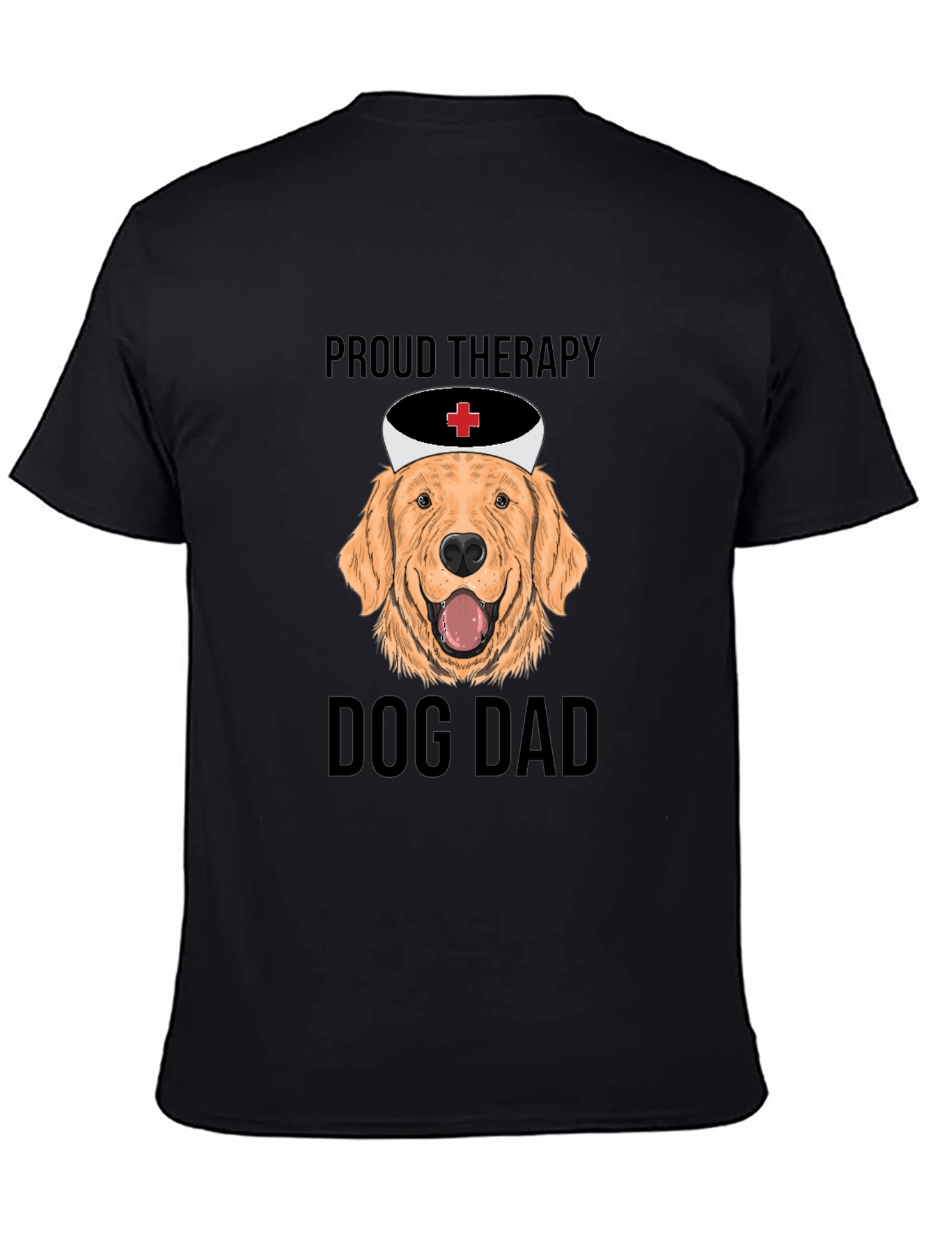 Proud Therapy Dog Dad T-Shirt - Golden Retriever