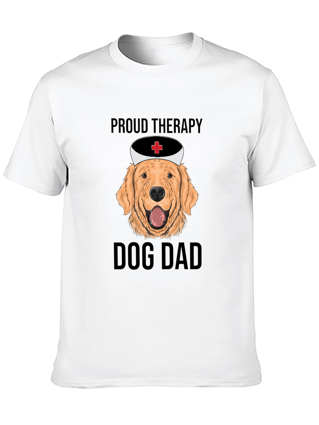 Proud Therapy Dog Dad T-Shirt - Golden Retriever