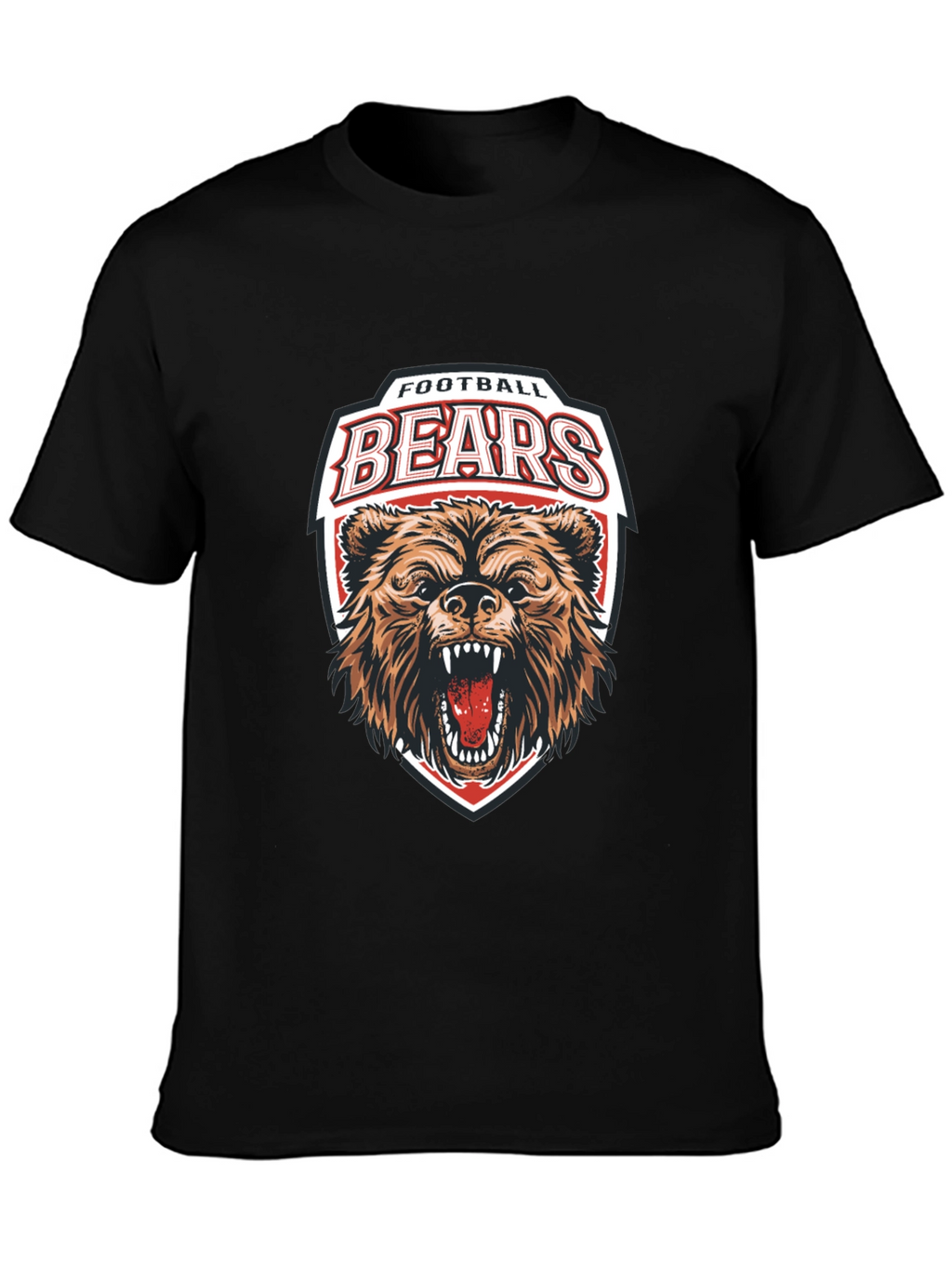 Football Bears Graphic Tee - Black