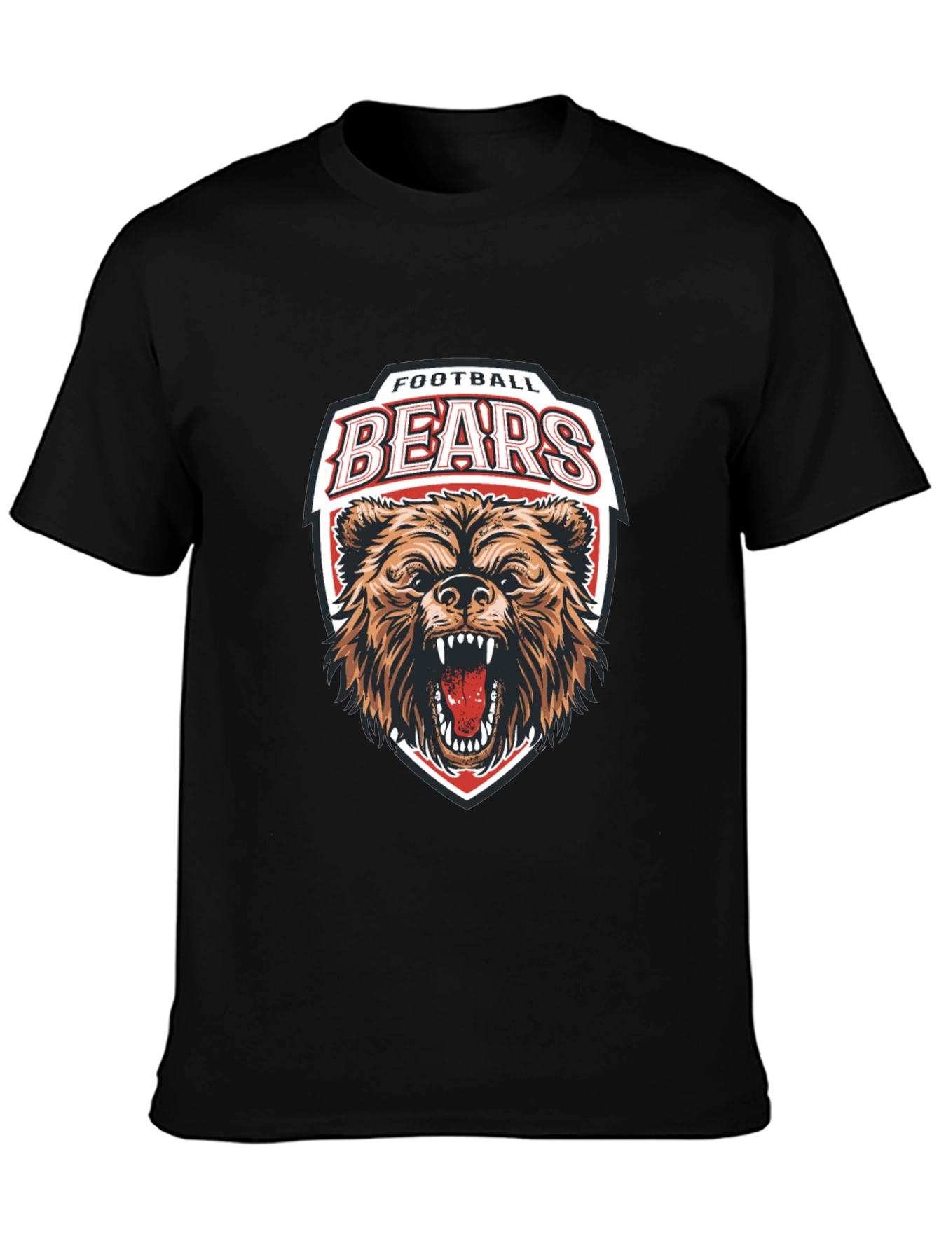Football Bears Graphic Tee - Black