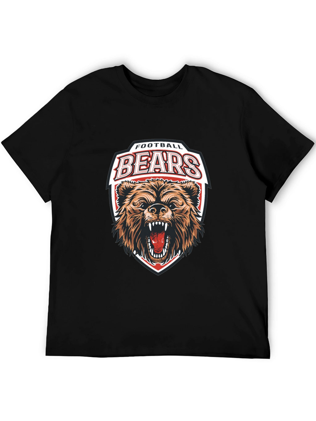 Football Bears Graphic Tee - Black