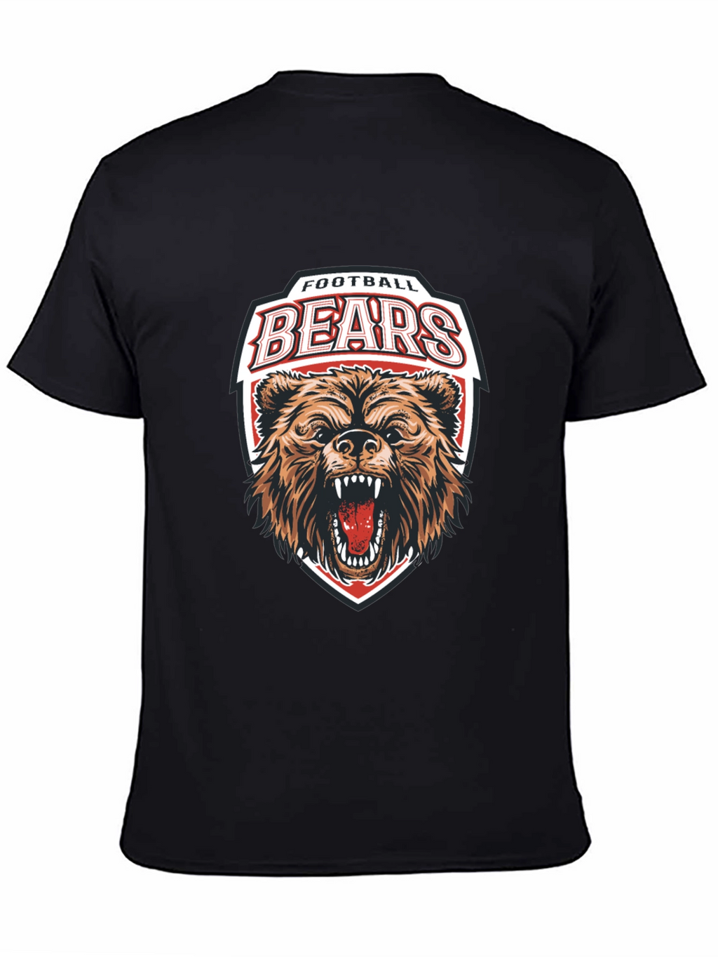 Football Bears Graphic Tee - Black