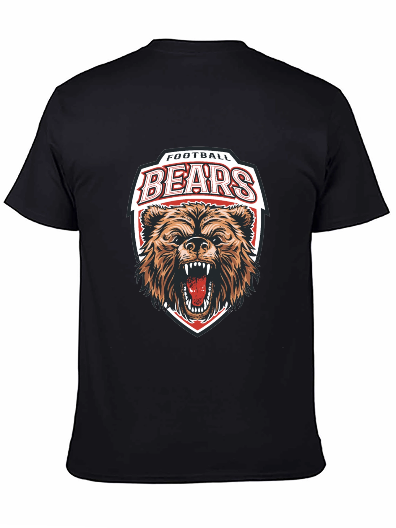 Football Bears Graphic Tee - Black