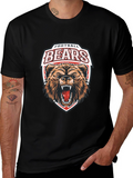 Football Bears Graphic Tee - Black