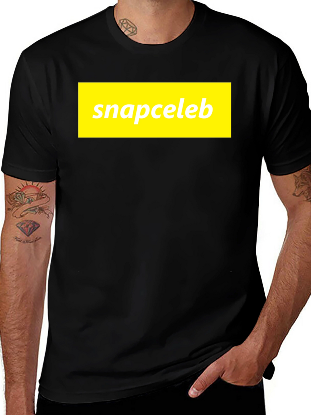 Snapceleb Black T-Shirt - Casual Graphic Tee