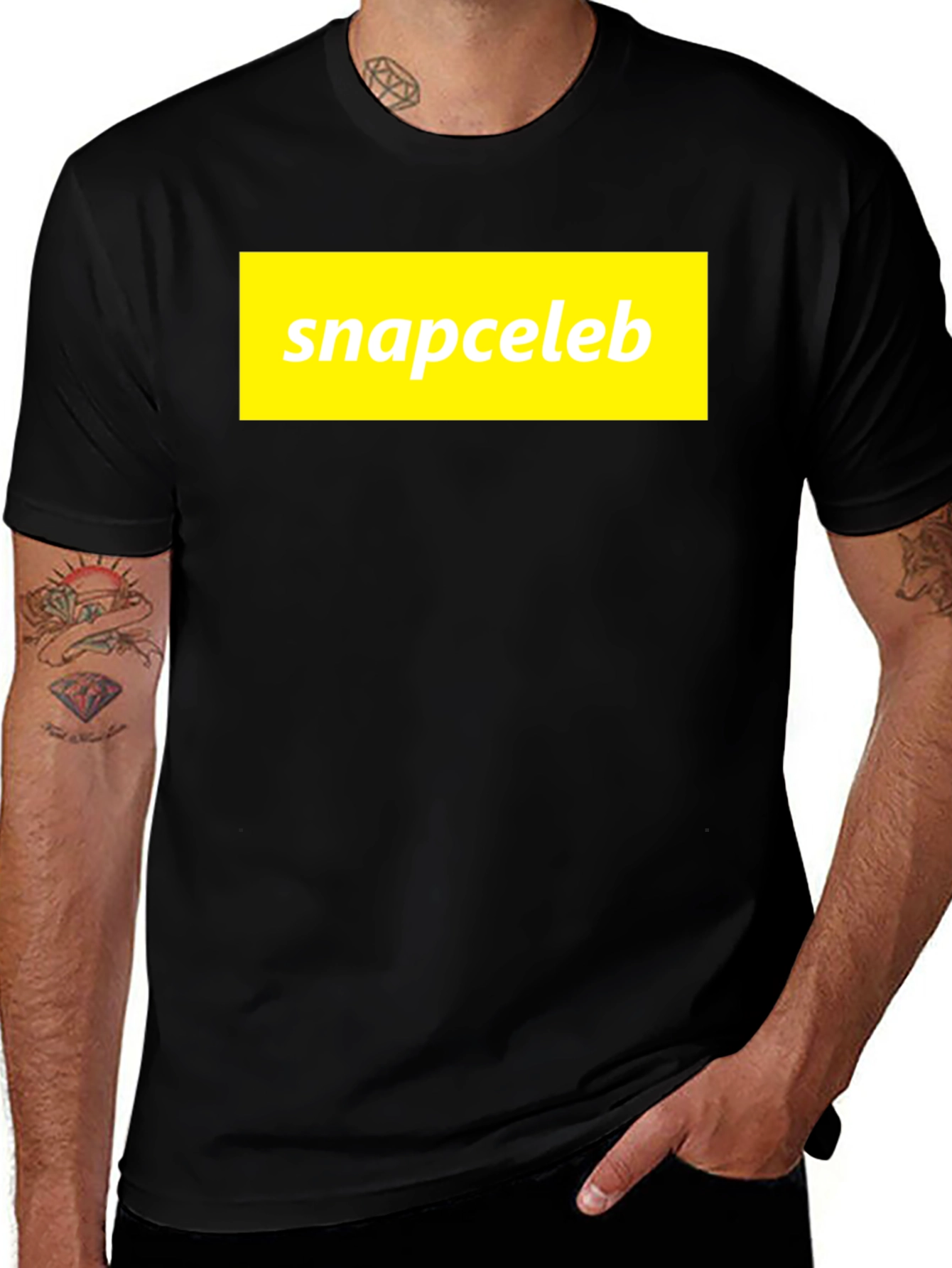 Snapceleb Black T-Shirt - Casual Graphic Tee