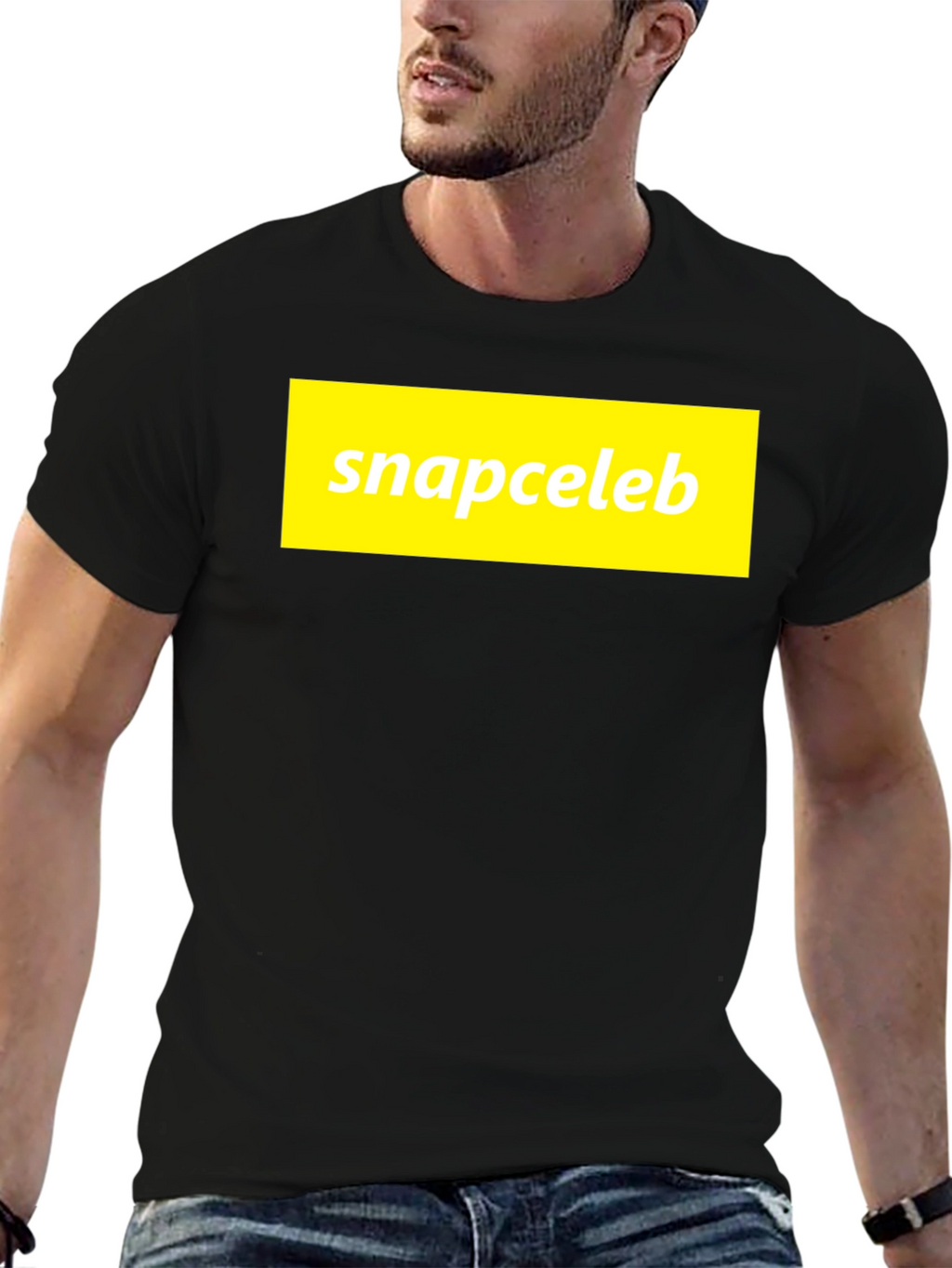 Snapceleb Black T-Shirt - Casual Graphic Tee