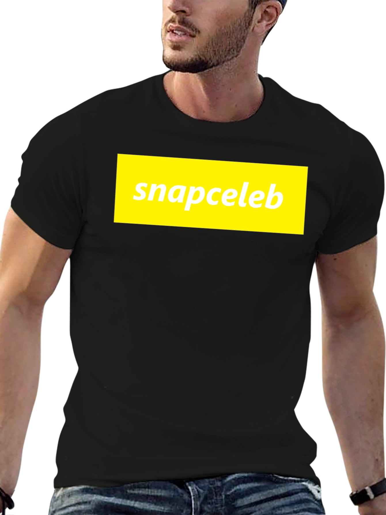 Snapceleb Black T-Shirt - Casual Graphic Tee