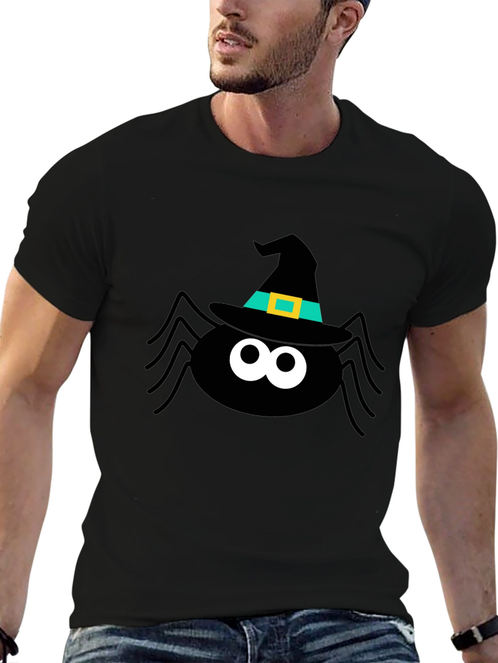 Halloween Spider Witch Hat Graphic Tee