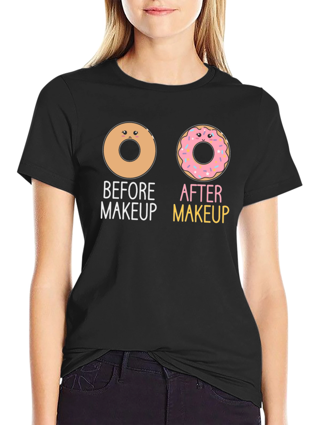 Donut Makeup Funny Graphic T-Shirt