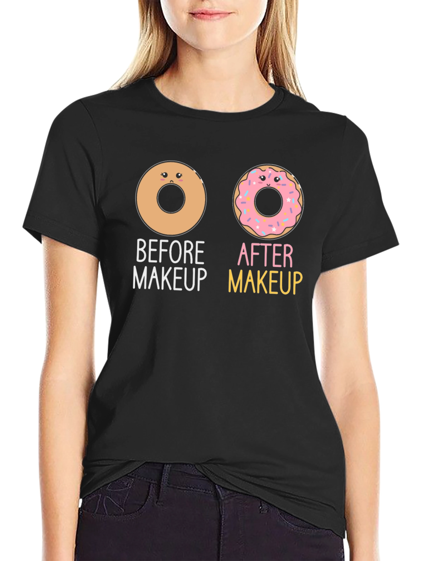 Donut Makeup Funny Graphic T-Shirt