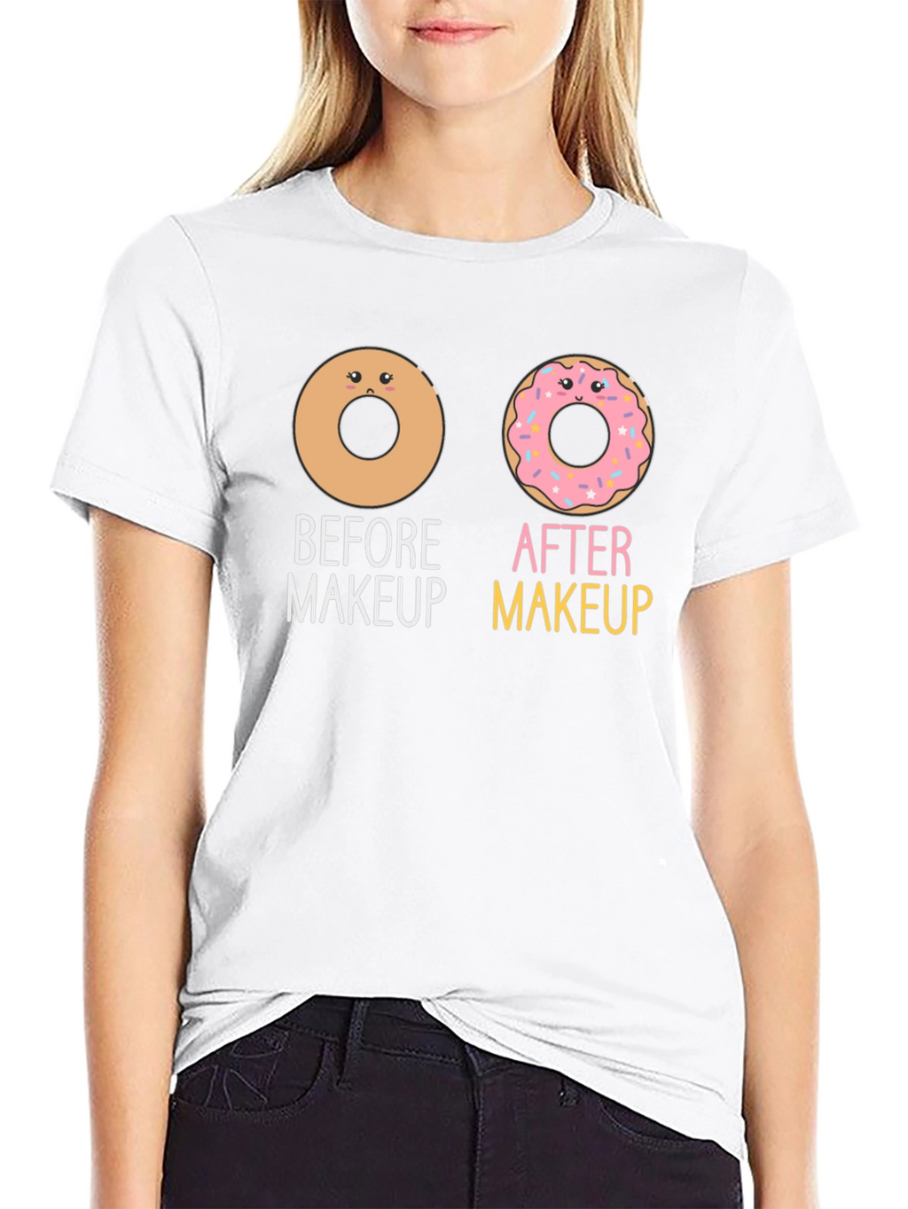 Donut Makeup Funny Graphic T-Shirt