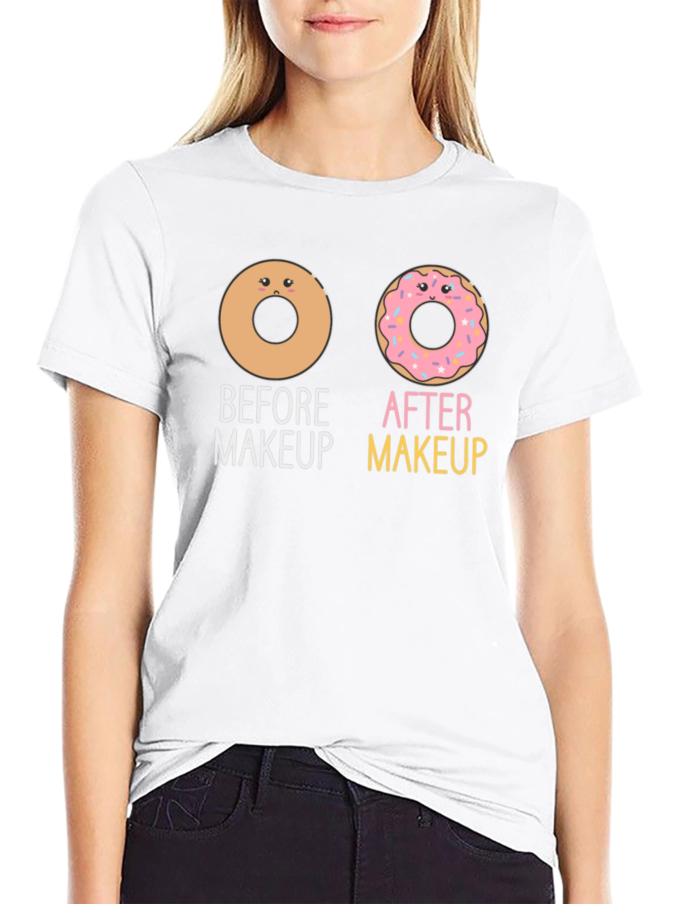 Donut Makeup Funny Graphic T-Shirt