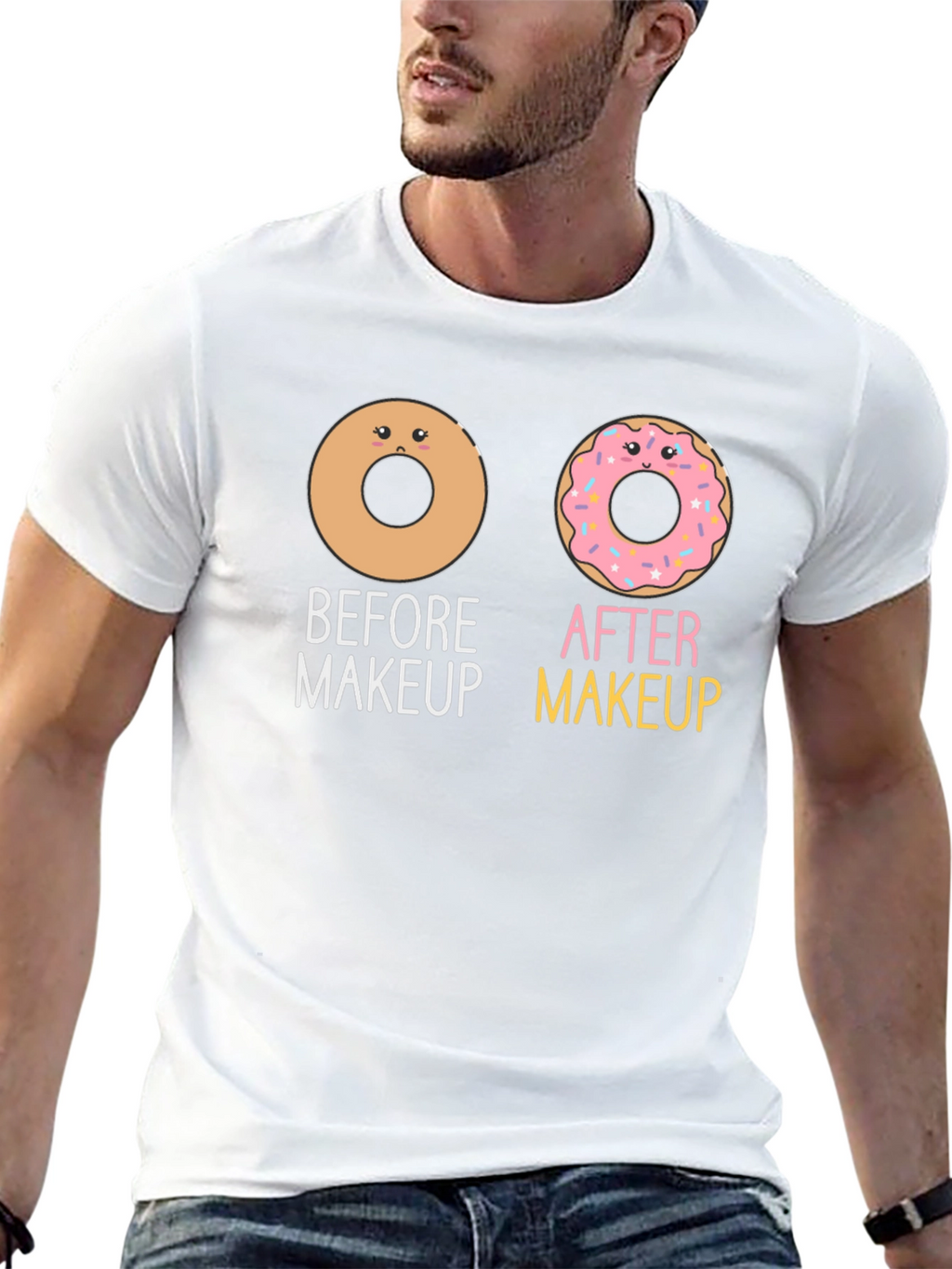 Donut Makeup Funny Graphic T-Shirt