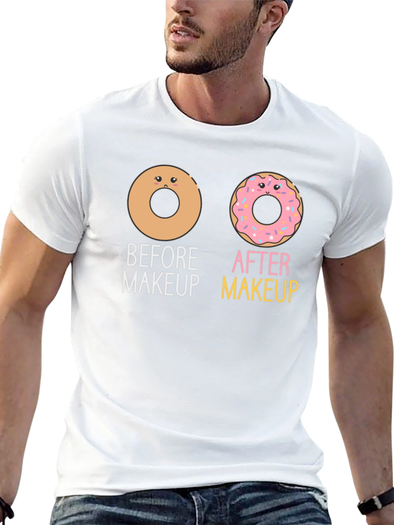 Donut Makeup Funny Graphic T-Shirt