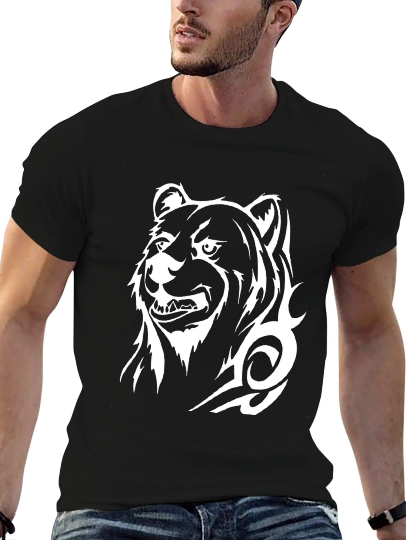 Black Bear Tribal Design T-Shirt